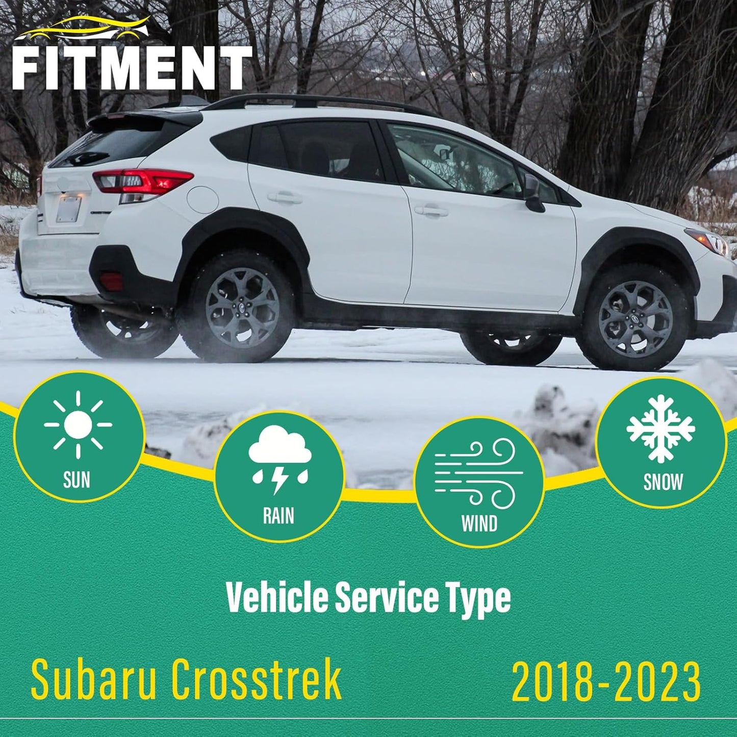 26" 16" 12" Windshield Wiper Blades Replacement for Subaru Crosstrek 2018 2019 2020 2021 2022 2023 Premium All Weather Front Rear Wipers Set - OEM Quality (Pack of 3)