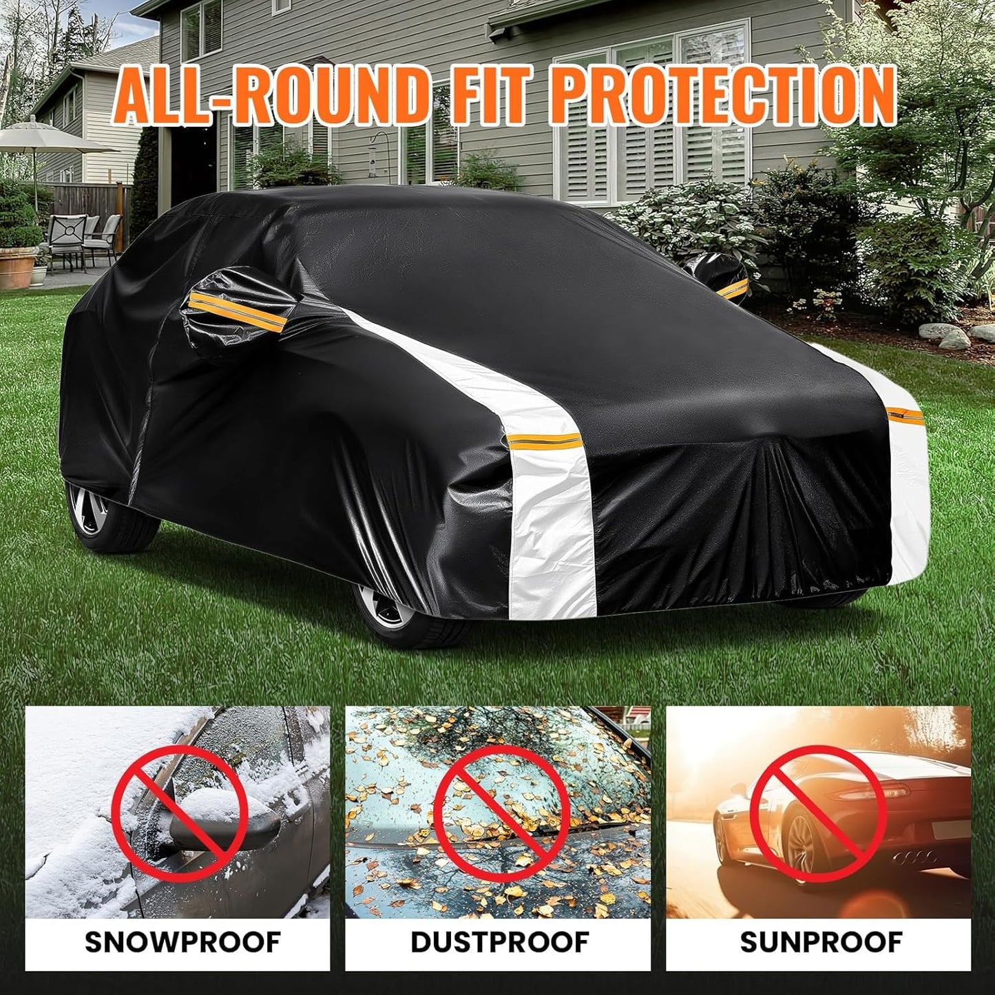 Chevrolet Equinox Car Cover 100% Waterproof All Weather, Gift with Towel, 10 Layers SUV Car Cover Custom Fit 2005-2025 Chevry Equinox, Full Exterior Covers Rain Sun UV Protection with Door Zipper.