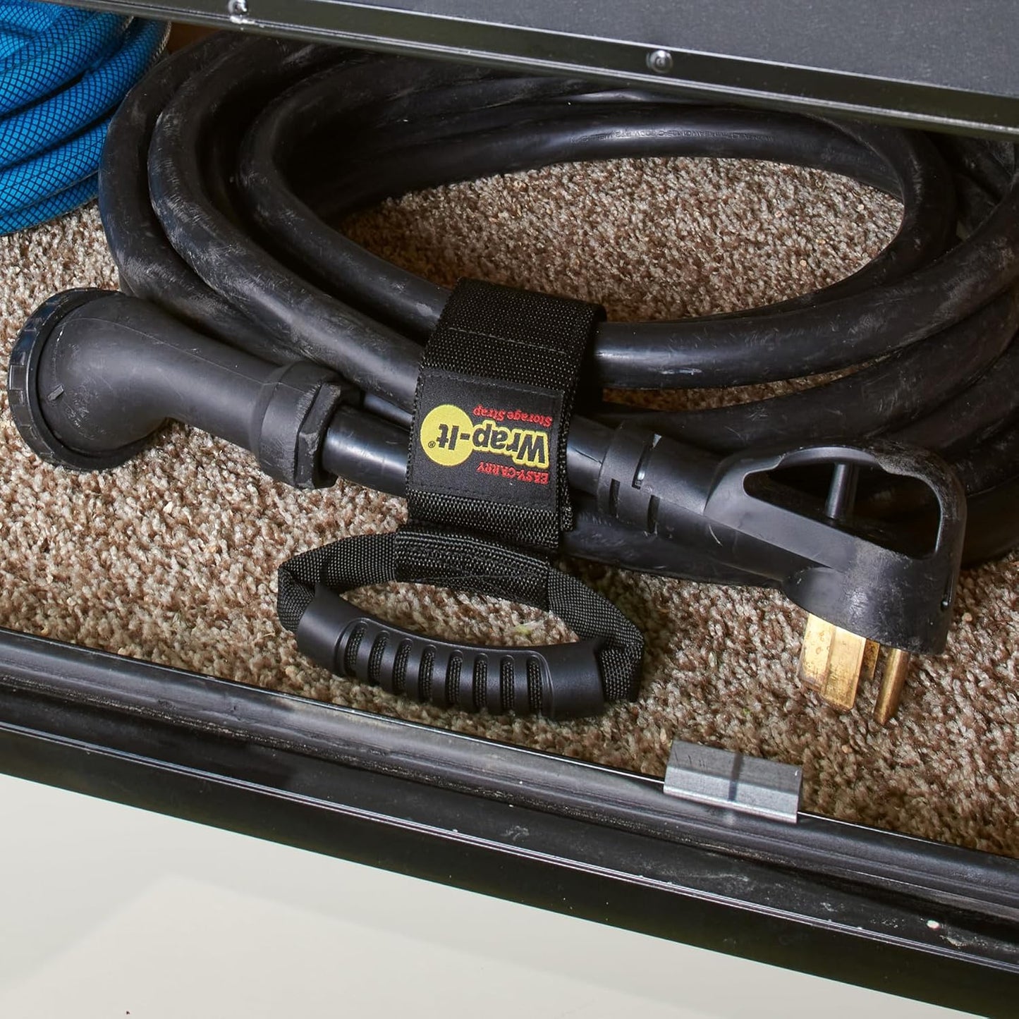 Easy-Carry Wrap-It Storage Straps - 22” (2-Pack) – Heavy-Duty Hook and Loop Cord Carrying Strap, Hanger, and Organizer with Handle for Pool Hoses, Garden Hoses, Cords, Cables and More