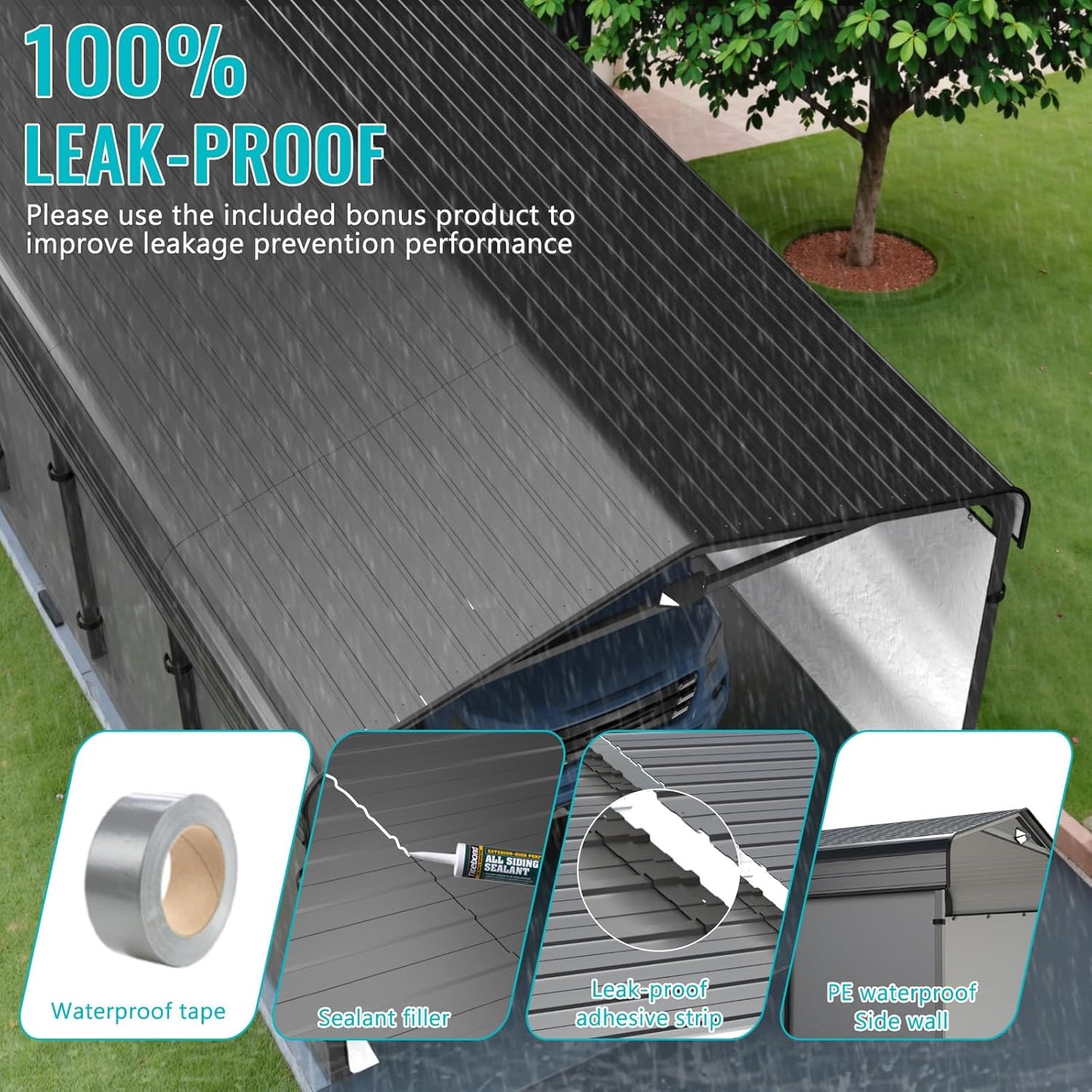 Metal Carport,Car Ports 20x20 Heavy Duty Metal for Snow,Car Tent Garage with Galvanized Metal Roof,Outdoor Two Car Carport All Weather
