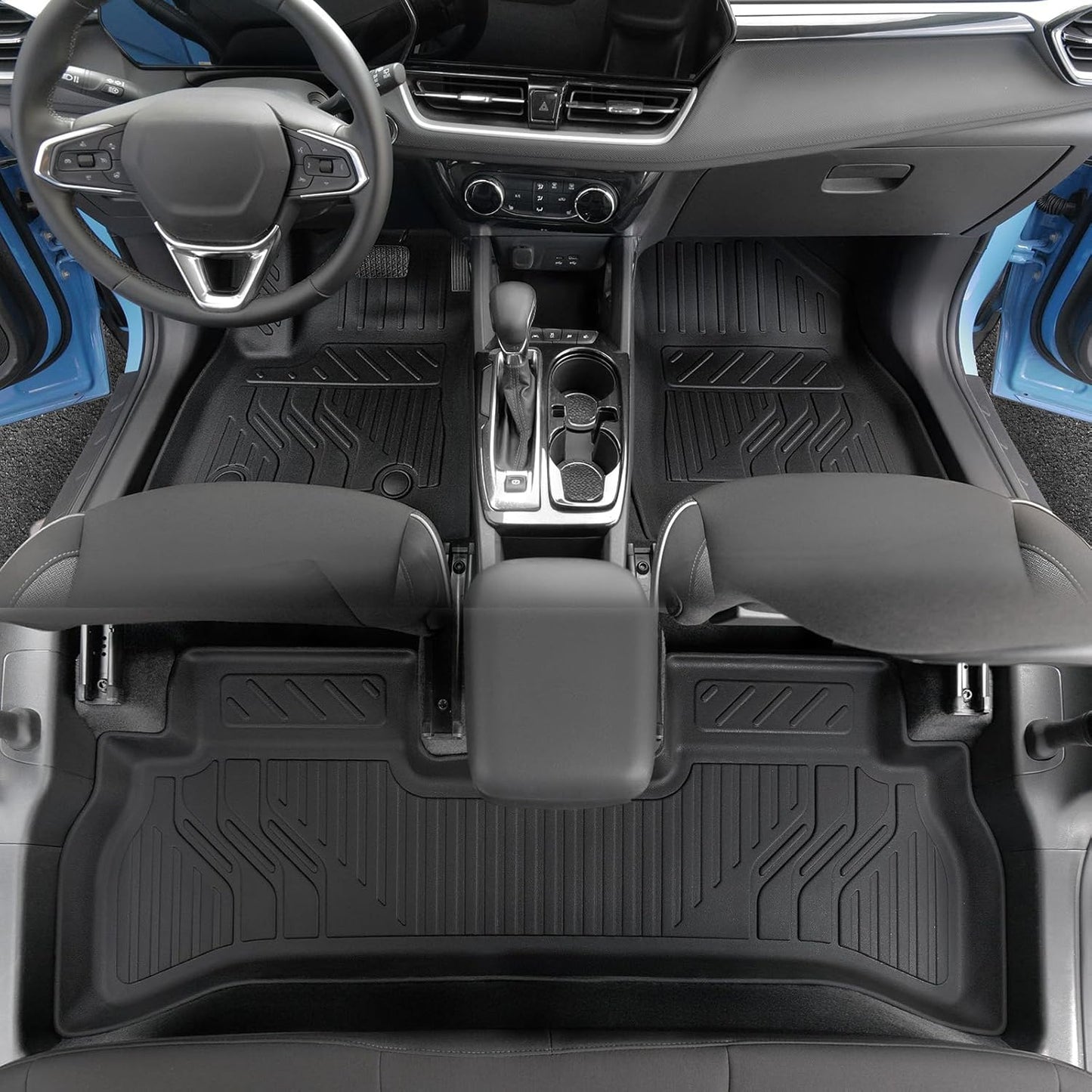 Floor Mats Set for Chevy Trailblazer FWD 2026 2025-2021 Accessories, Full Coverage All Weather Floor Mats Cargo Mat with Backrest Protectors & Door Sill Guards(Not for AWD)