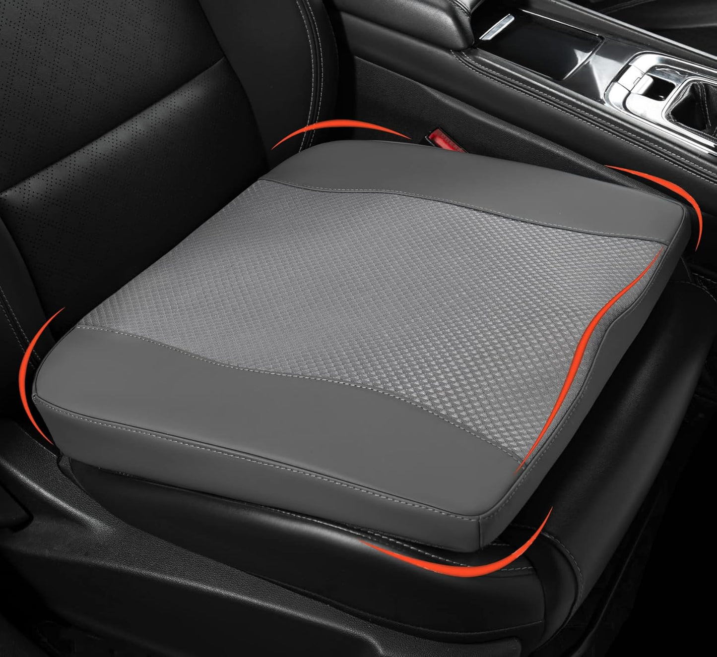 Car Seat Cushion, Comfort Memory Foam Car Cushions for Driving - Sciatica & Lower Back Pain Relief, Driver Seat Pillow for Auto, Office Chair, Wheelchair - Dark Grey