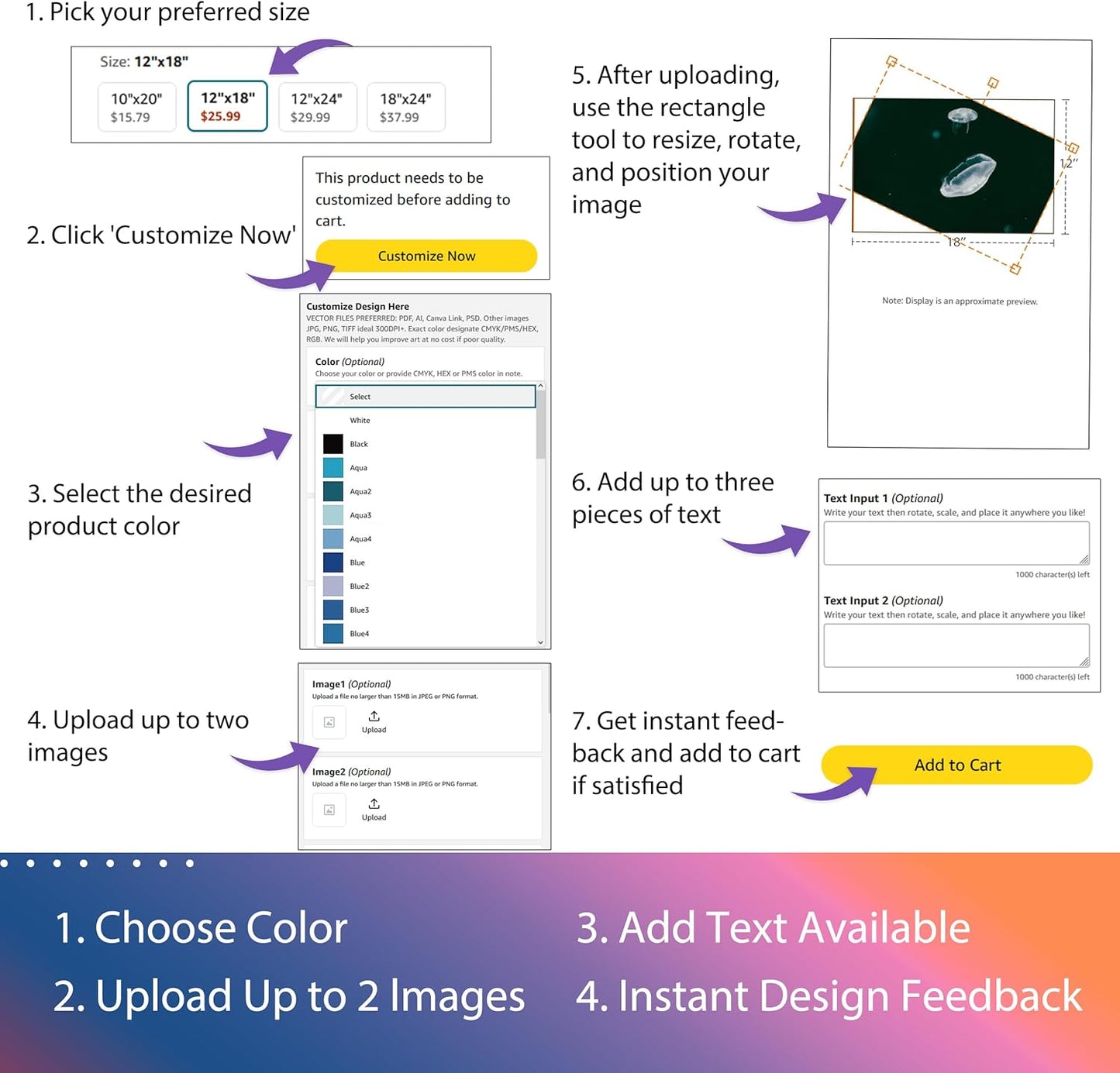 Custom Car Magnet for Business 2 Pack | Personalized Logo, Text, and Image Reflective Magnetic Signs for Vehicles | Effective Advertising Signs | Various Size | Weather-Resistant - 24x48in