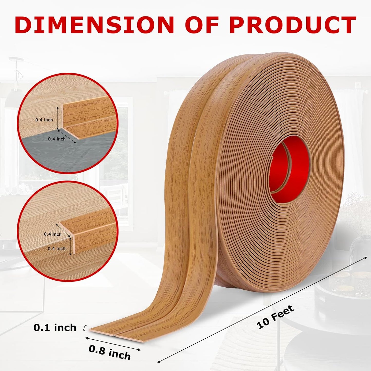 Flexible Wall Corner Protector Moulding Trim Peel and Stick Wall Corner Guards Edge Protector Self Adhesive Molding Trim Strip for Edge Ceiling (Light Brown Wood Grain, 0.8 in x 10 Ft)