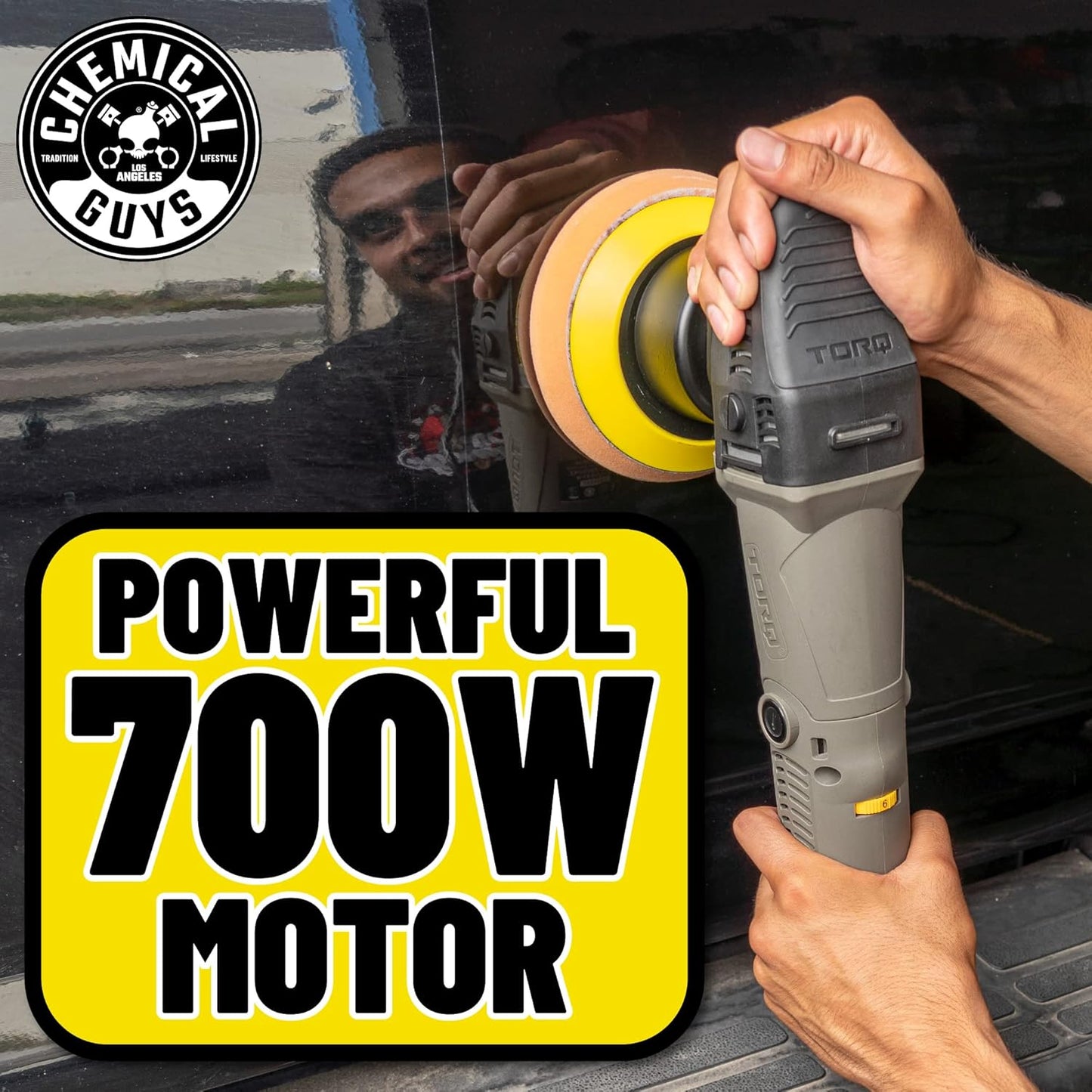 Chemical Guys BUF_503X TORQX Random Orbital Polisher, Pads, Polishes & Compounds Kit (Safe for Cars, Trucks, SUVs, & More) 700W, Orbit 8mm - 9 Items