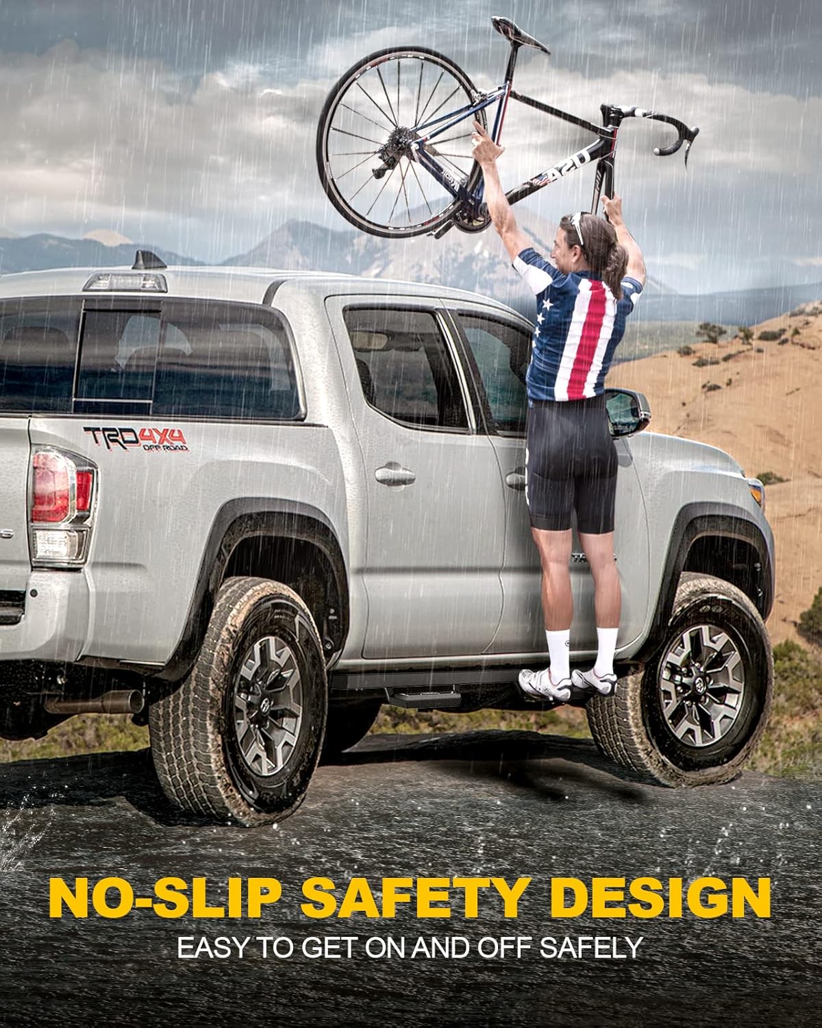 KYX Running Boards fit for 2005-2023 Toyota Tacoma Double Cab, Car Door Side Steps Nerf Bars Truck Boards Step Rails 6 inches