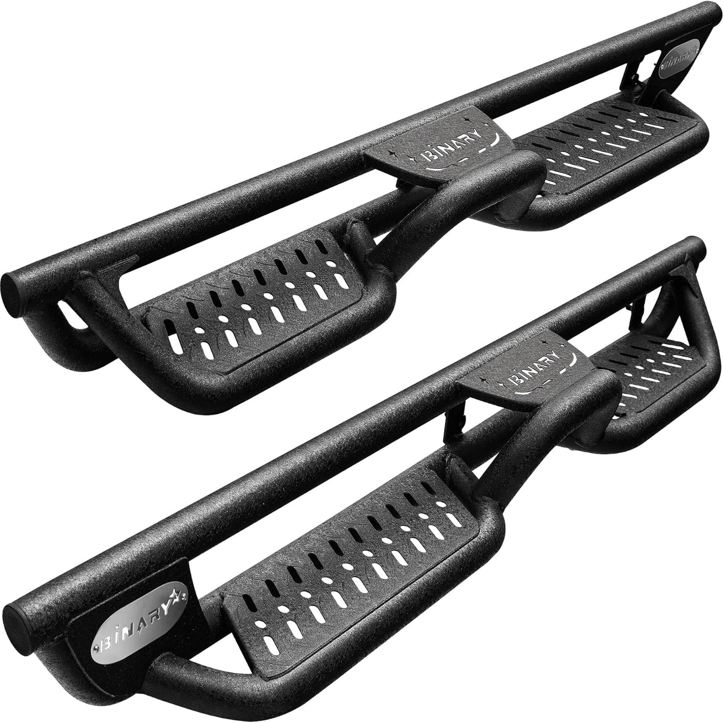 BINARY STAR Running Boards Compatible with Vehicle 2022-2025 Toyota Tundra CrewMax Cab, 6 Inch Tundra Two-Stair Side Steps Nerf Bars, Black Step Bars Step Rails, Running Boards