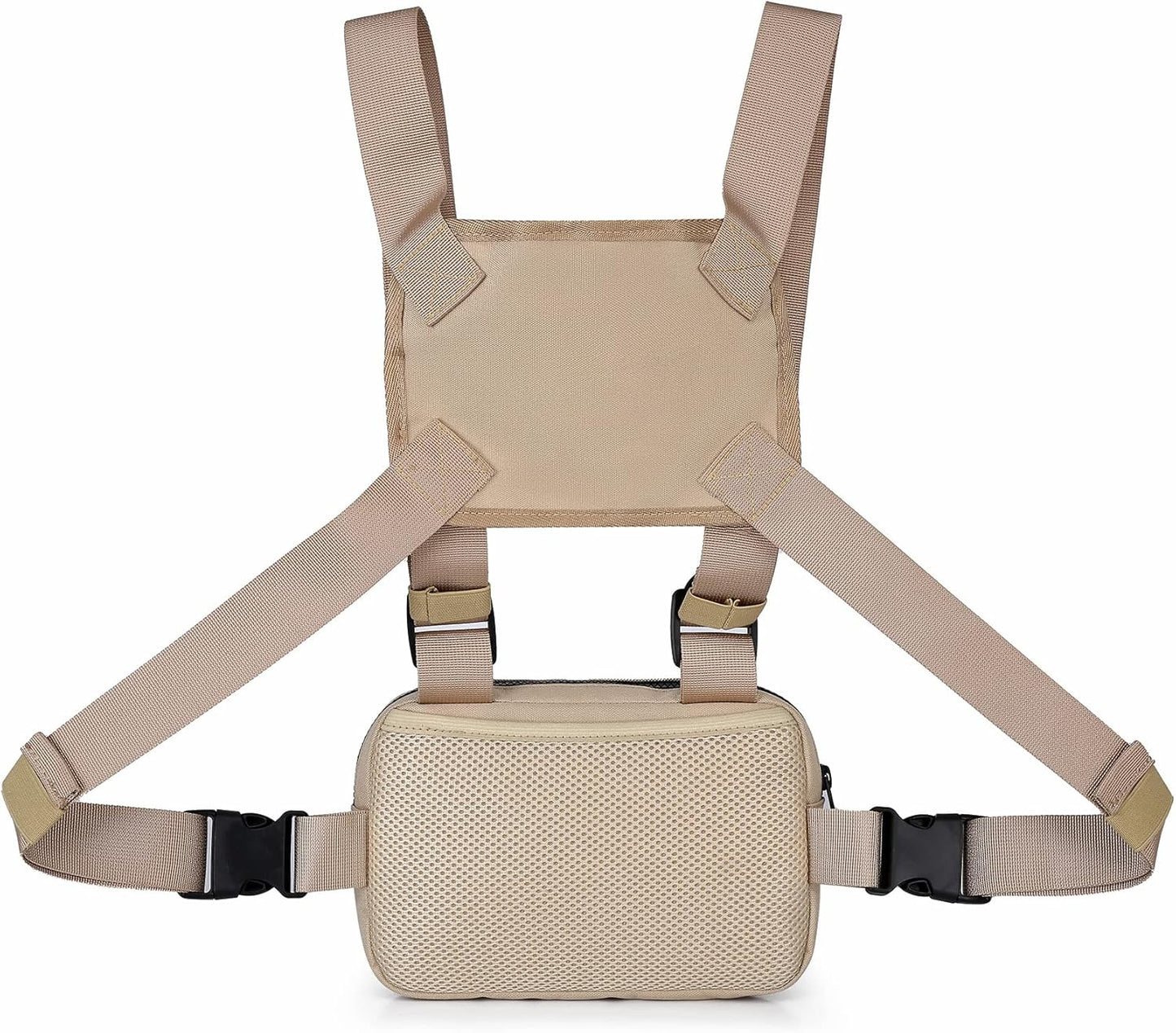 Outdoor Chest Bag For Men, EDC Chest Pack With Built-In Phone Holder, Lightweight Chest Rig Pouch