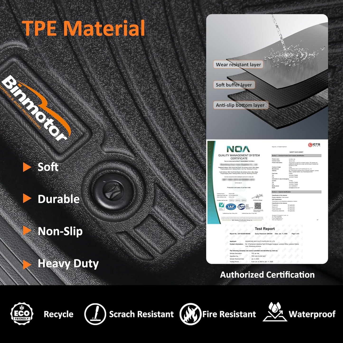 Binmotor-All Weather Floor Mats for Nissan Frontier Crew Cab 2025 2024 2023 2022, Frontier Car Floor Mat, Waterproof Mats for Nissan Frontier Crewcab PRO-4X丨PRO-X丨S丨SV丨SL