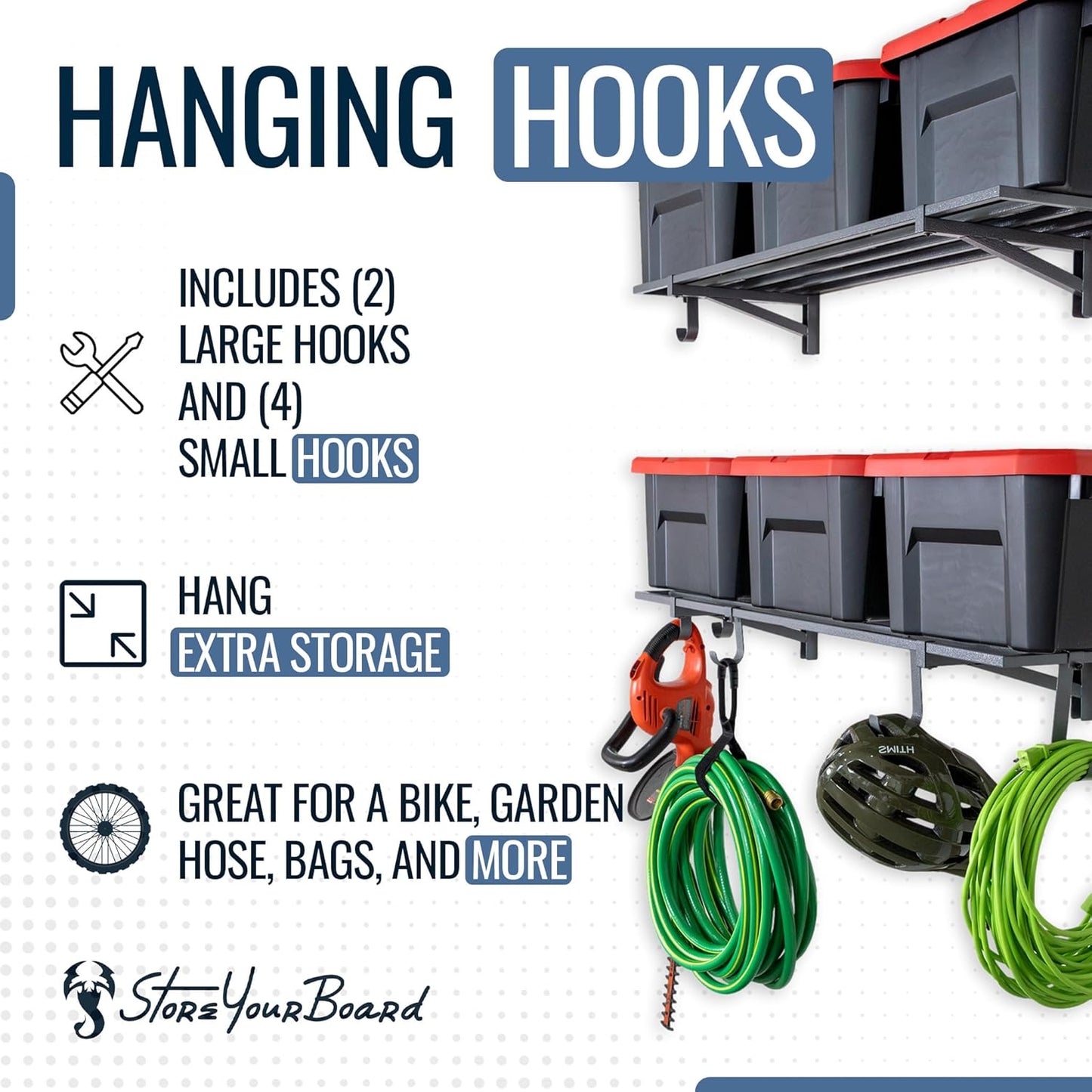 StoreYourBoard 2-Pack Heavy Duty Wall Shelves – Wall-Mounted Garage Storage Shelving and Organization for Sheds, Closets, or Utility Rooms – Holds 200 lbs, 1ft x 4ft, Hammered Gray