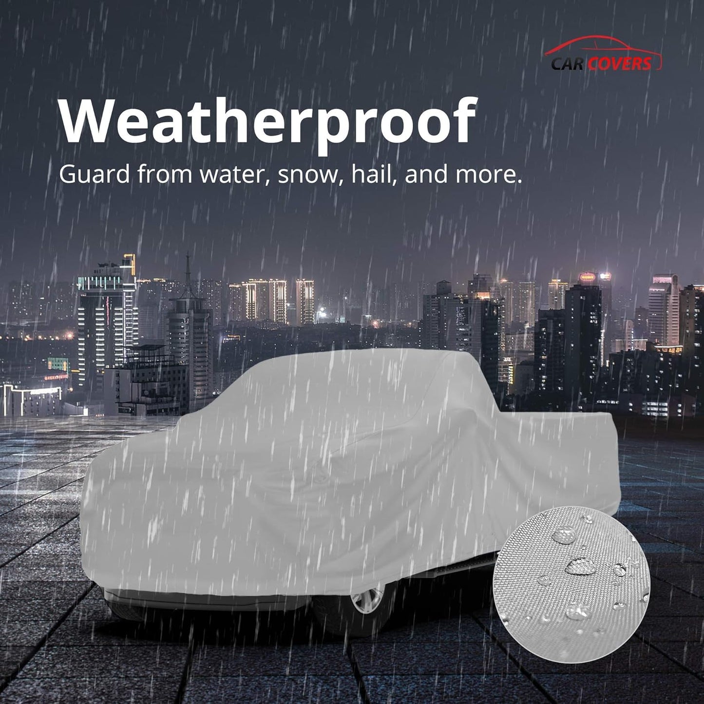 Car Covers Weatherproof Max Truck Cover & Warranty Compatible with Ford 1948-1956 F-1 Regular Cab ~6.5'– Outdoor Cover, Prevents Theft with Cable Lock