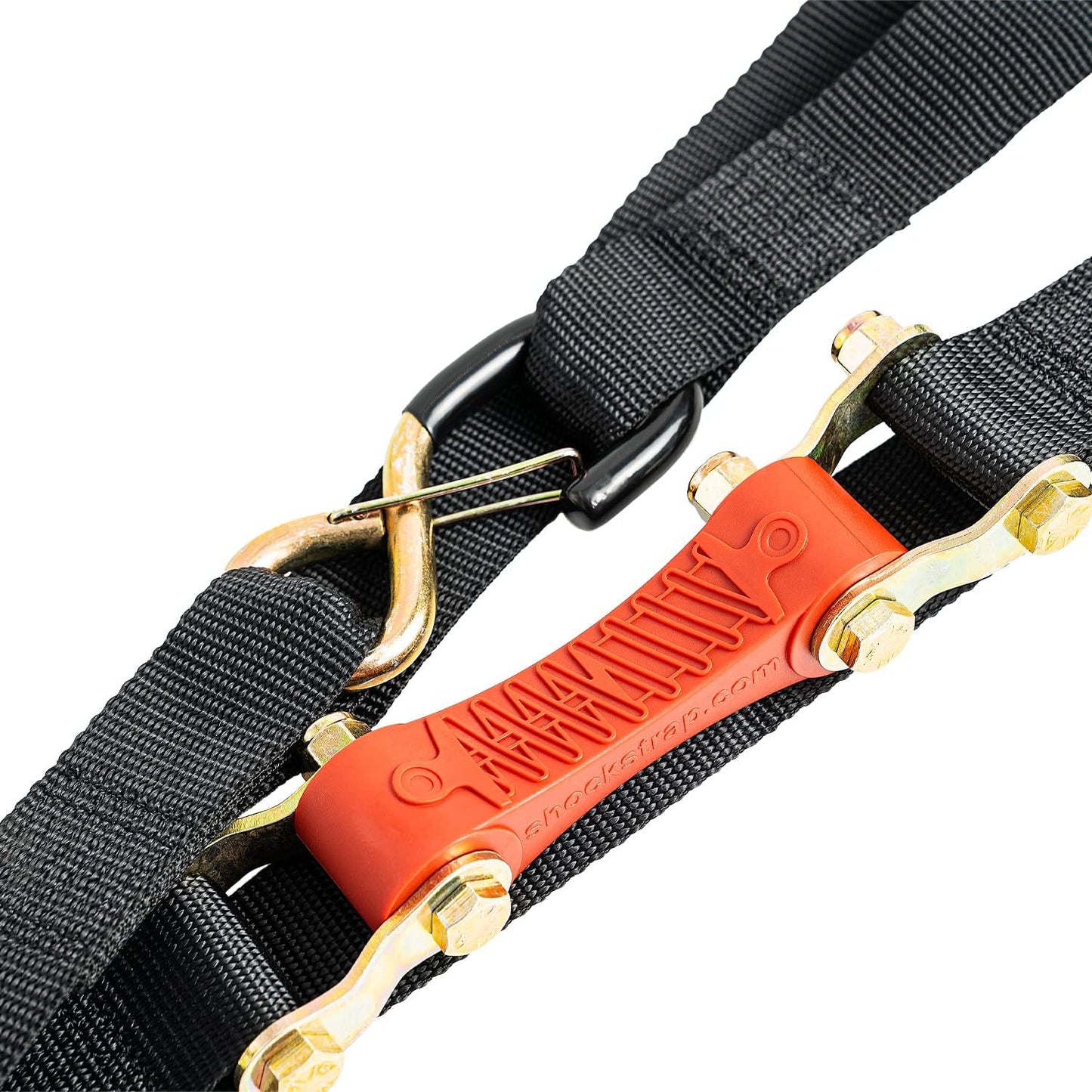 Ratchet Strap, 7’ x 1.5" Shock Absorbing Heavy Duty Tie Downs for Cargo, 1,000 LB WLL / 3,000 LB Break Strength, 2-Pack