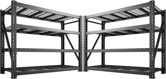 Bepatio 11000LBS Garage Shelving Heavy Duty Storage Shelves Adjustable 4-Tier Metal Shelving Uints Heavy Duty Industrial Shelves for Garage, Warehouse Basement Storage Room 24" D × 60" W × 72" H
