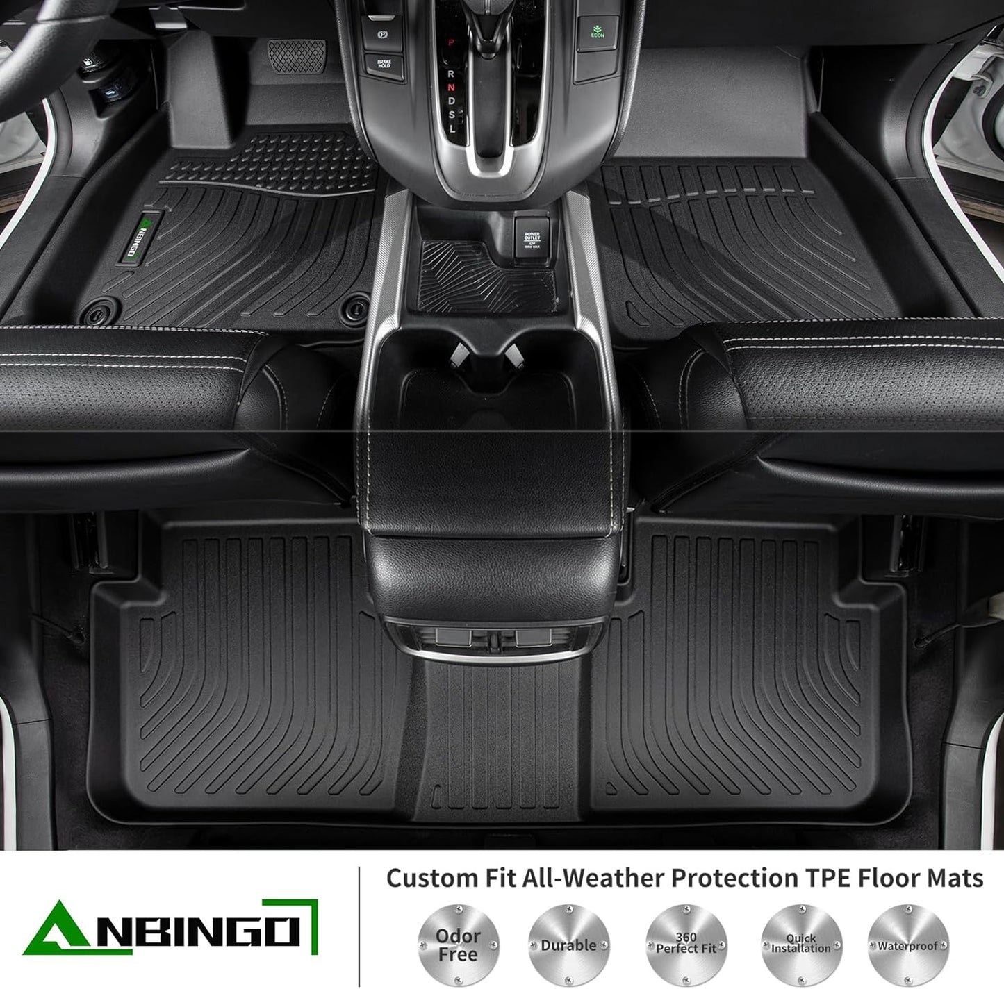 ANBINGO®Floor Mats Fit for Hyundai Santa Cruz 2022-2025 All Weather Mats for Hyundai Santa Cruz TPE Car Mat Rugs for Santa Cruz Rubber Trunk Carpet for Santa Cruz Accessories