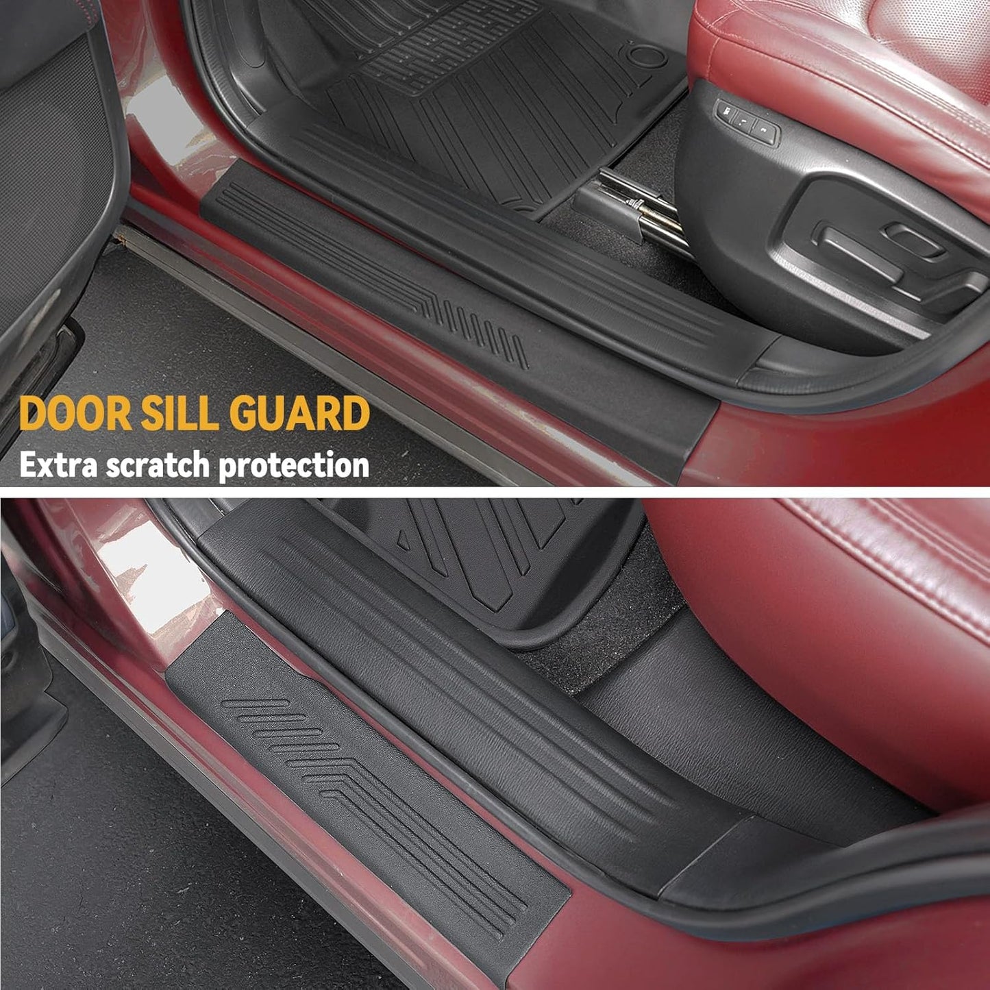 Floor Mats Set for Mazda CX-5 2017-2024 2025 Accessories, Full Coverage All Weather Floor Mats Cargo Mat with Backrest Protectors & Door Sill Guards