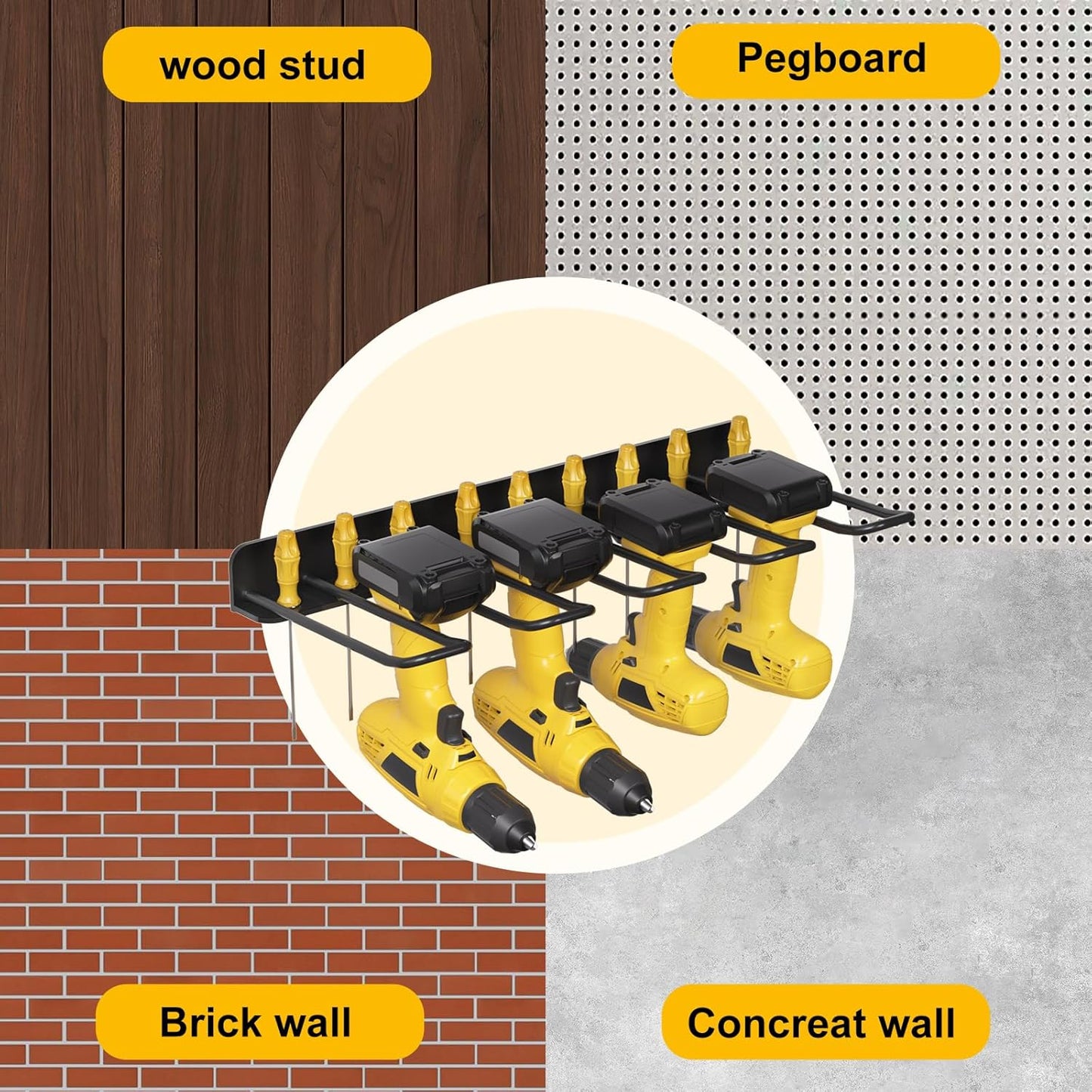 oviitech Power Tool Organizer Wall Mount，Power Tool Storage Rack for Garage Workshop, Father