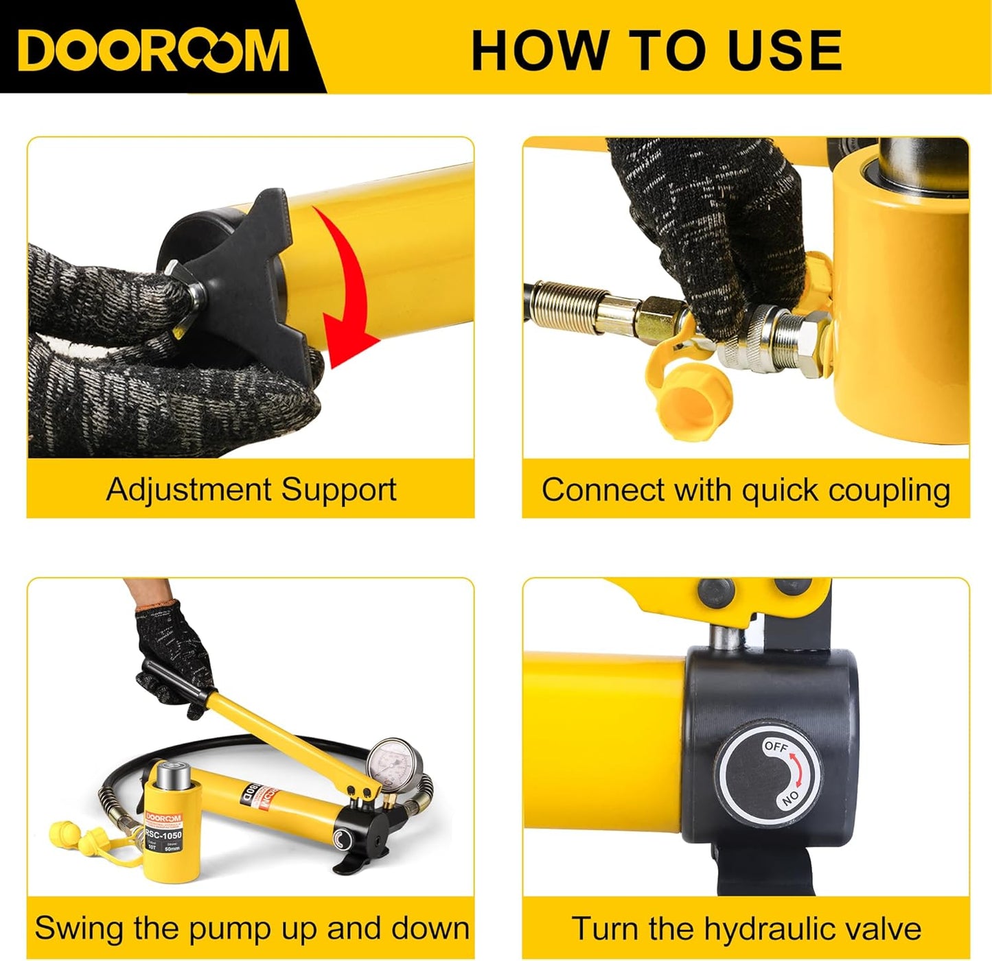CP-180 Hydraulic Hand Pump with Oil Gauge, Hand Operated Pump Suitable for Separate Hydraulic Tools