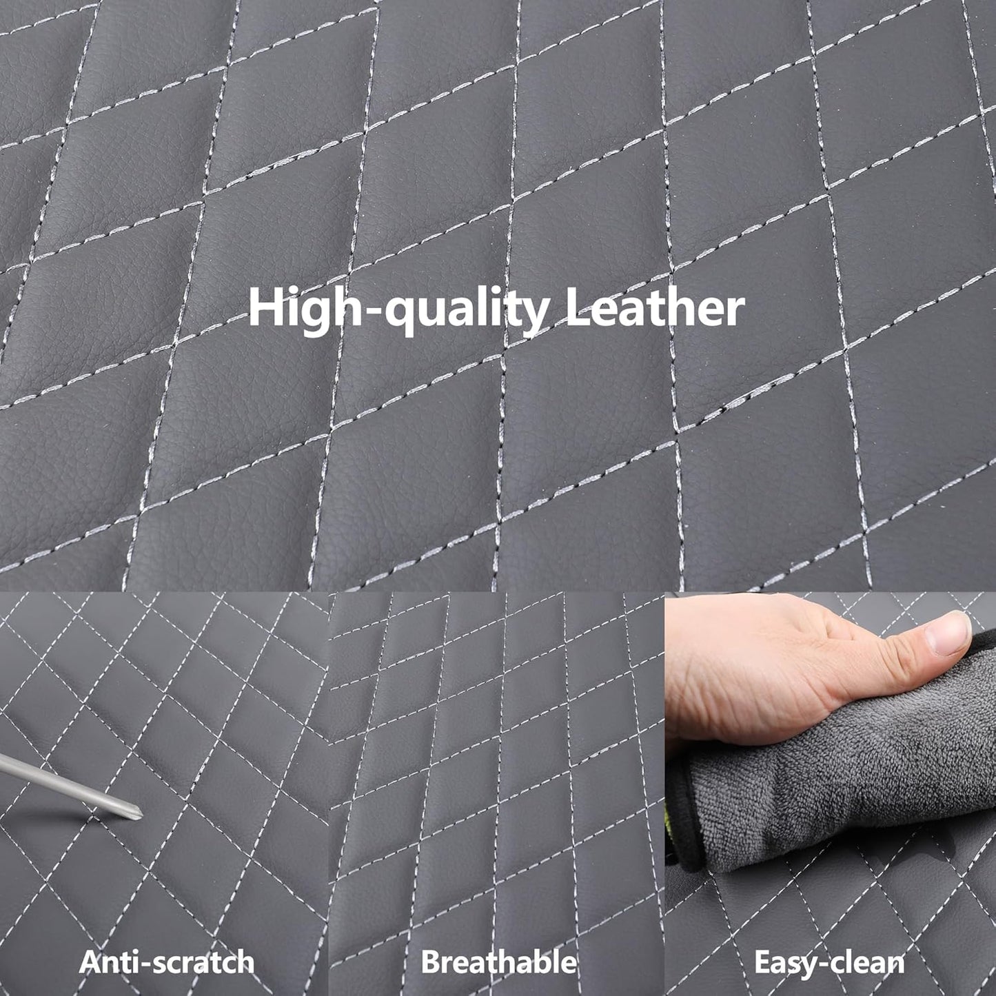 Seat Covers for Car,Breathable and Waterproof Car Seat Covers,Premium Automotive Airbag Compatible Universal Fit for Cars Sedans SUVs Vans and Trucks(Full Seat,Grey,N1)