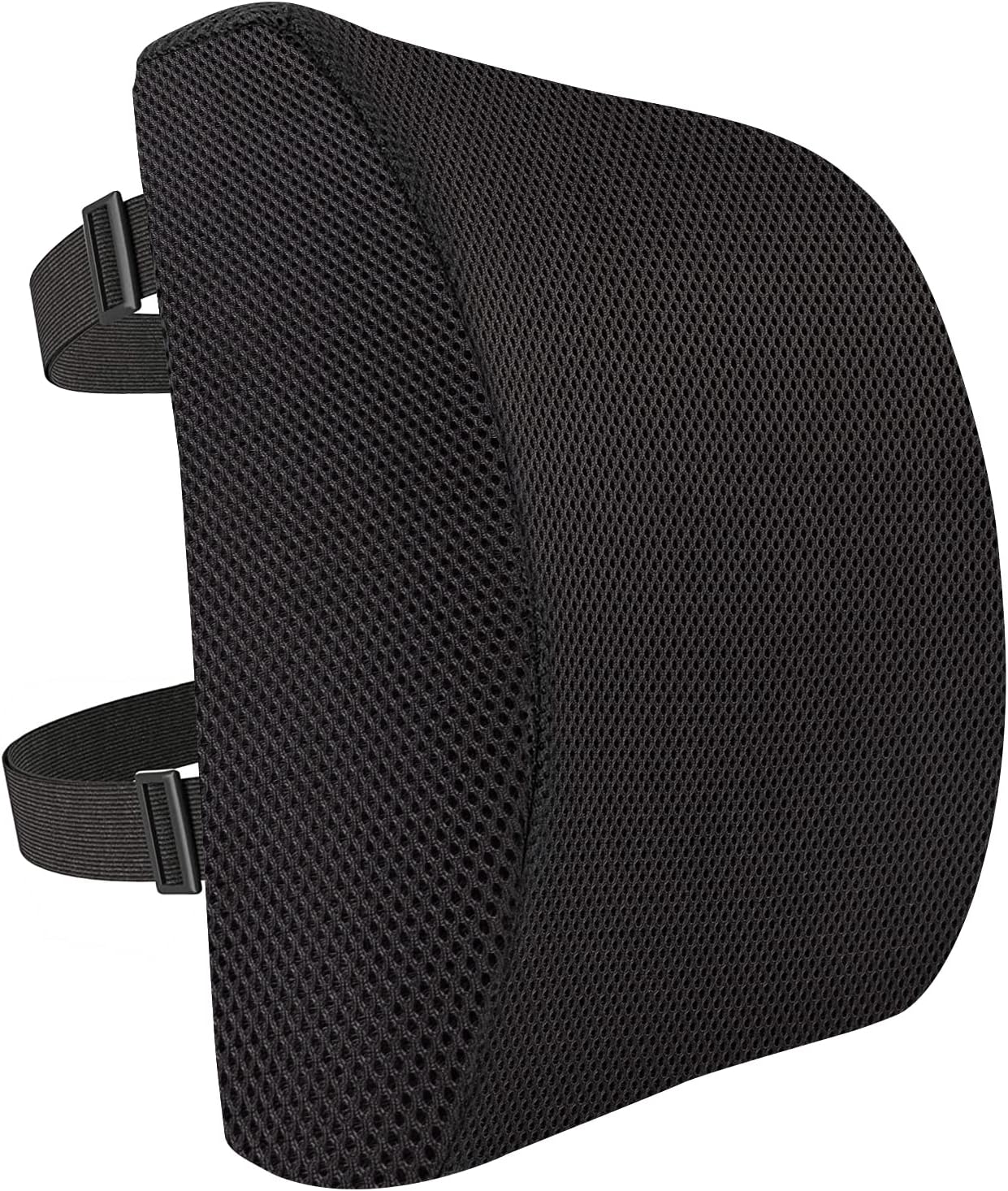 Amazon Basics Comfortable Seat Cushion & Lumbar Support for Office Chairs, Memory Foam, Black