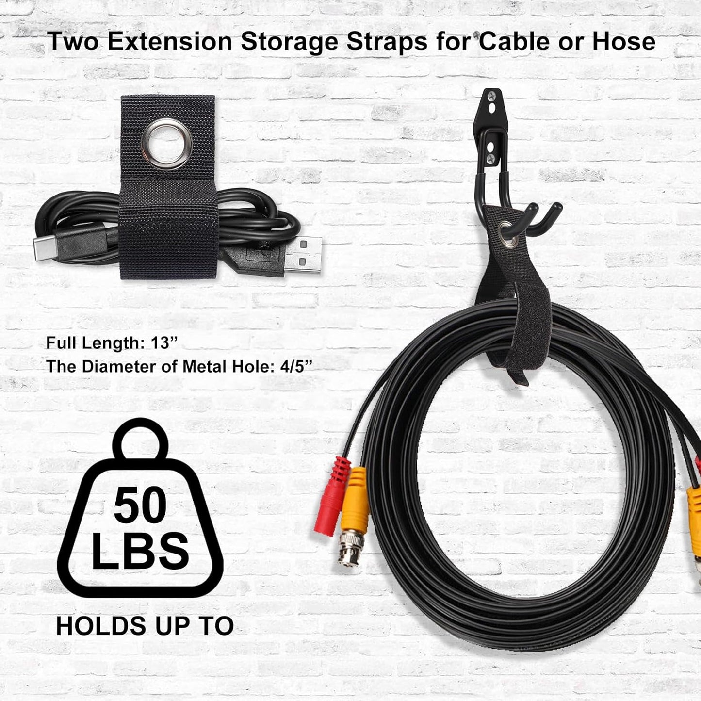 Garage Hook Heavy Duty Wall Storage Hangers, 24 Pack Garage Storage Hooks Steel Tool Black for Ladders, Ropes, Garden Tools