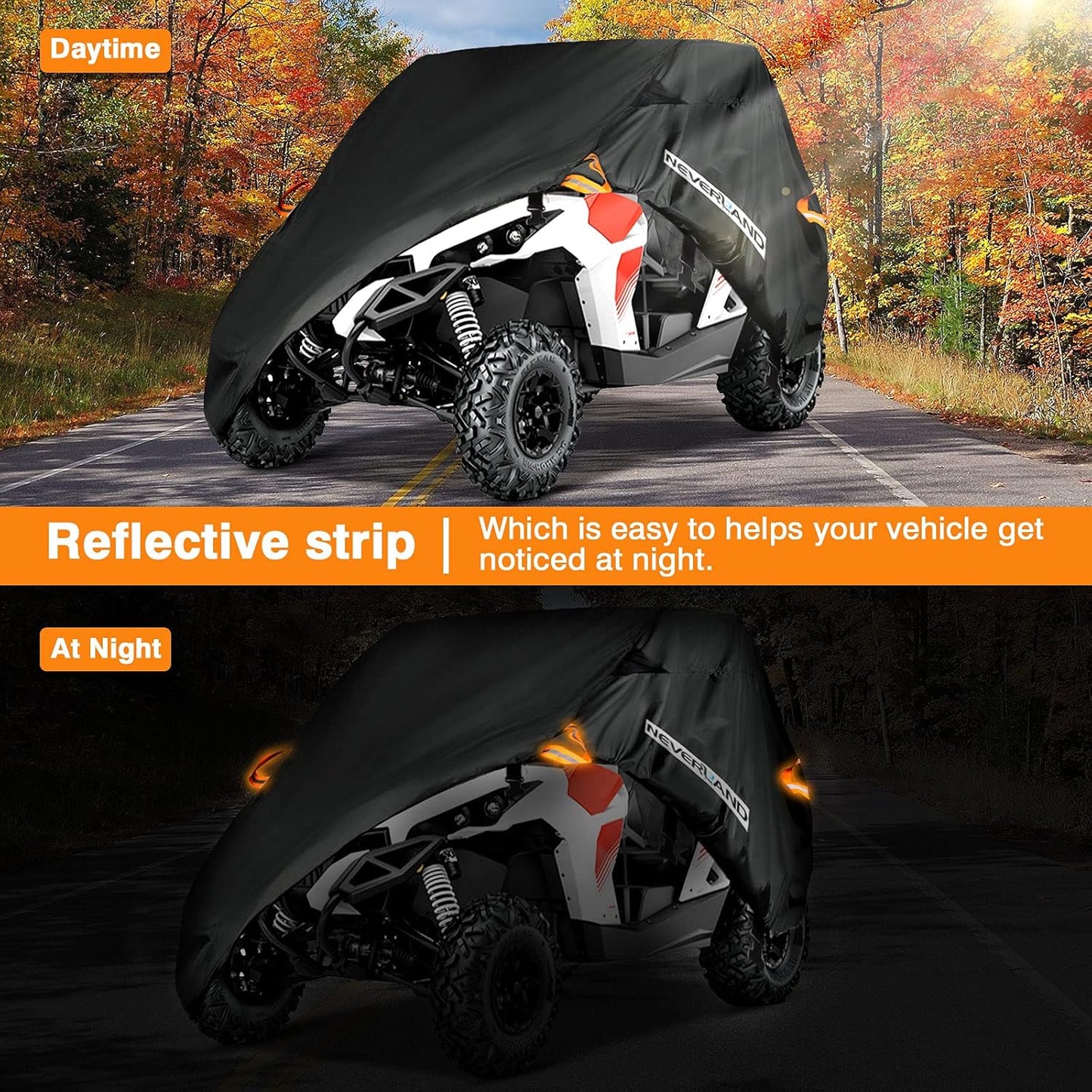 NEVERLAND UTV Cover, All-Weather Protection Side by Side Cover 2-3 Passenger, Universal for Polaris Ranger RZR Yamaha Honda Can Am Defender (126" x 70" x 75")