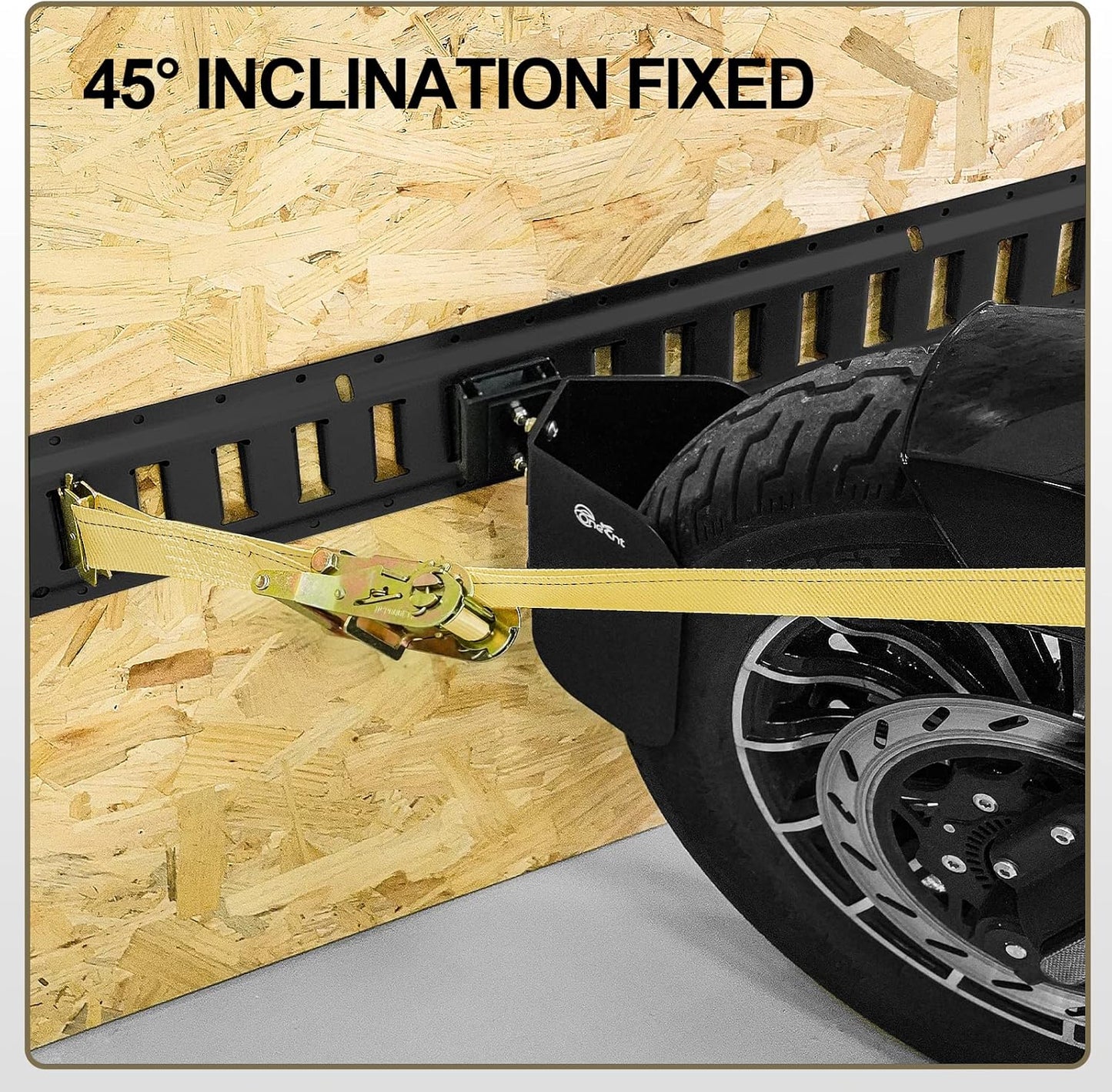 2pcs E-Track Wheel Chock & Strap Kit |E Track Motorcycle Wheel chocks for for E-Track System|E-Track Accessories for Enclosed Trailer Hold Dirt Bike, Motorcycle Tire for Garages and Trailers