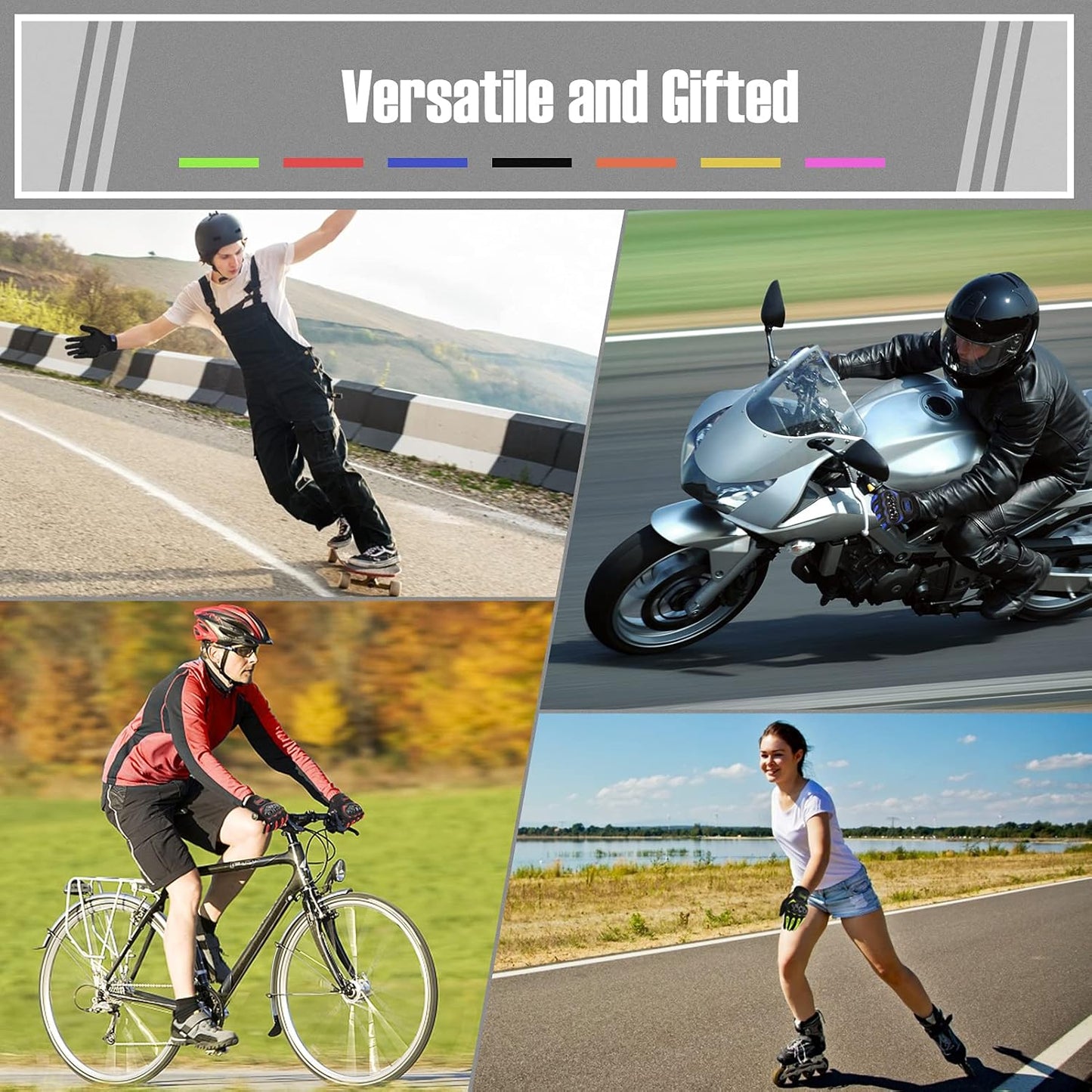 COFIT Motorcycle Gloves Breathable, Touchscreen Motorbike Gloves Anti-Slip with Good Grip Hard Knuckles Protection for Men Women Motocross, BMX ATV MTB Cycling, Road Racing - Green L