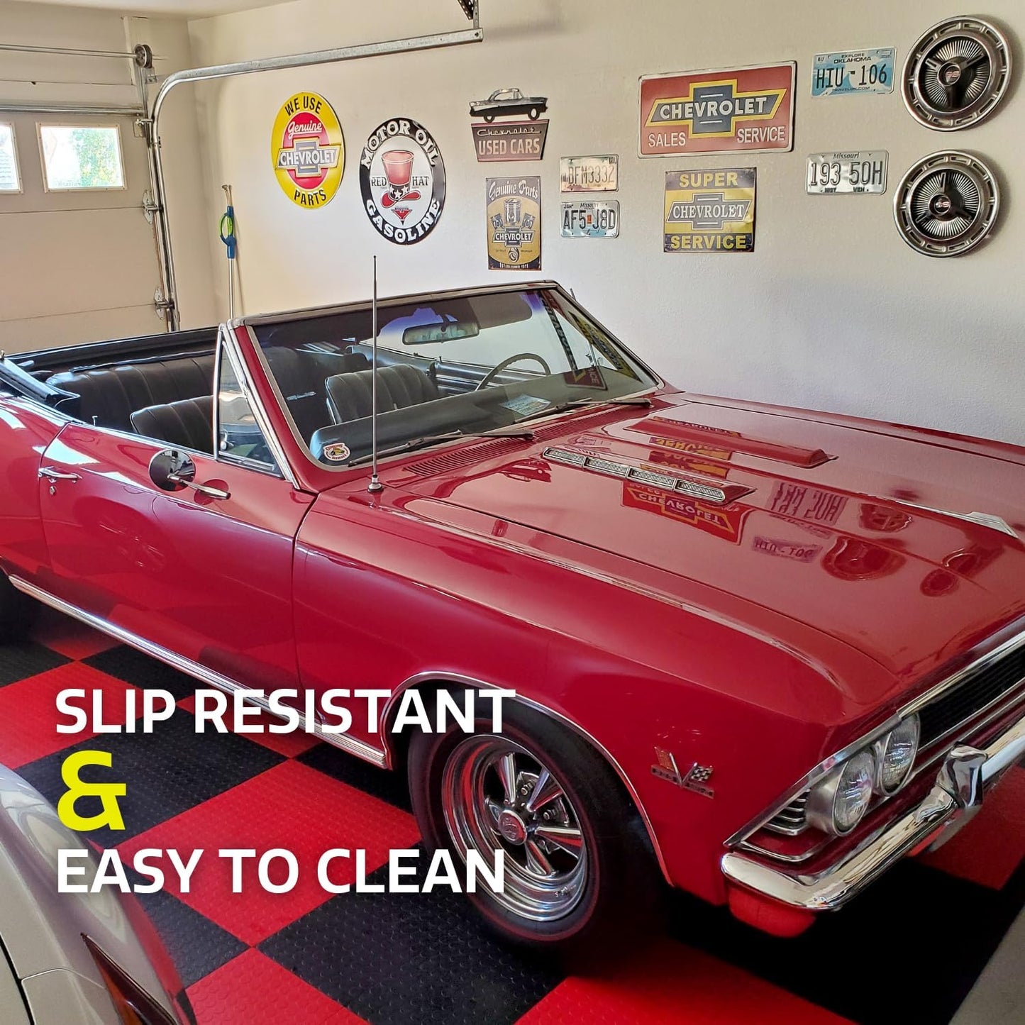 Big Floors GarageDeck Coin Pattern, Durable Copolymer Interlocking Modular Non-Slip Garage Flooring Tile (Graphite, 12 Pack of 12 x 12" Tiles)