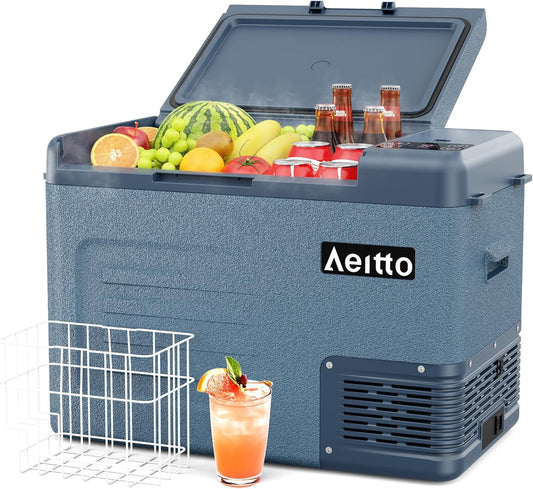 Aeitto 12 Volt Car Refrigerator 30Quart Car Fridge Freezer Electric Cooler Portable Cooler 12V Fridge RV Refrigerator -4℉-68℉ Temp Control 12/24V DC & 100-240V AC for Travel, Camping, RV, Road
