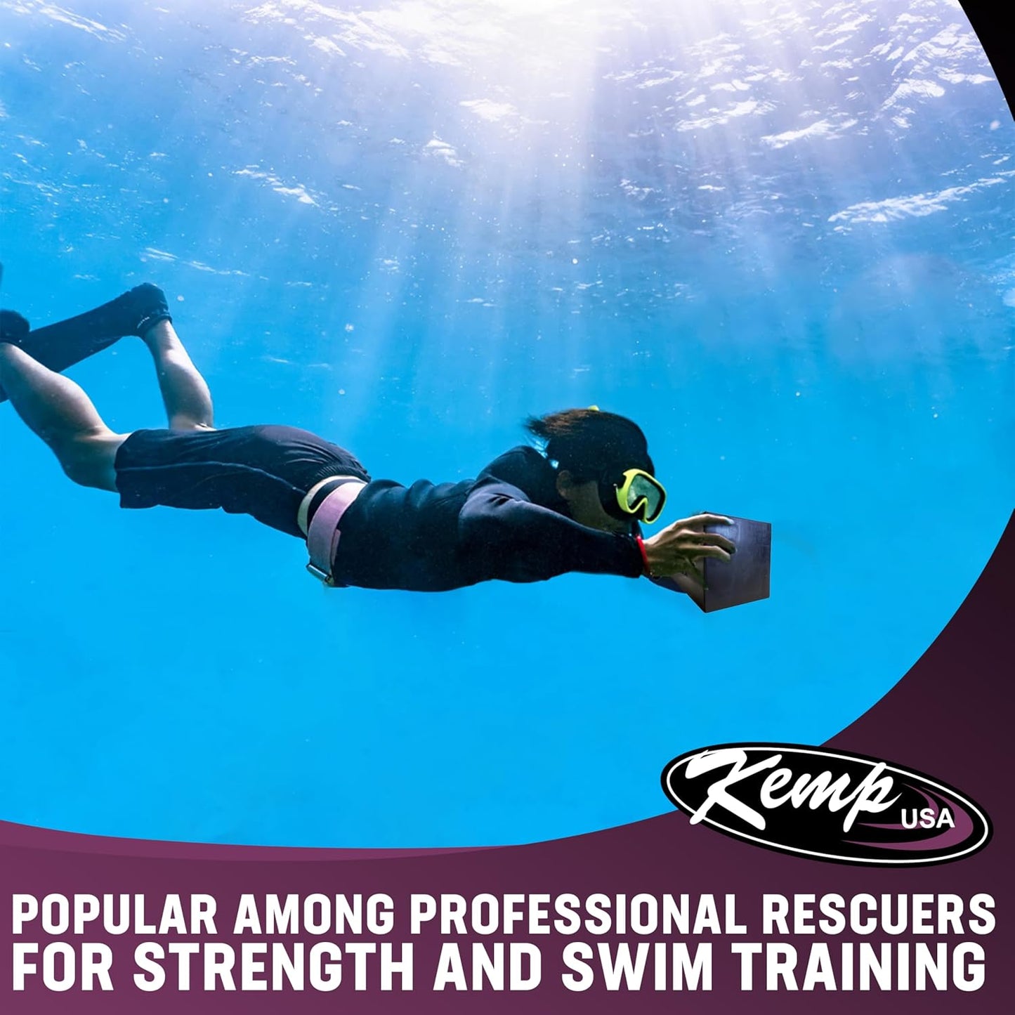 Kemp USA 10 lbs Rubber Diving Brick - Durable Water Brick for Lifeguard Training - Rectangular Dive Weight for Rescue Practice - Ideal Water Bricks for Strength Training - 10x4x4 Inches