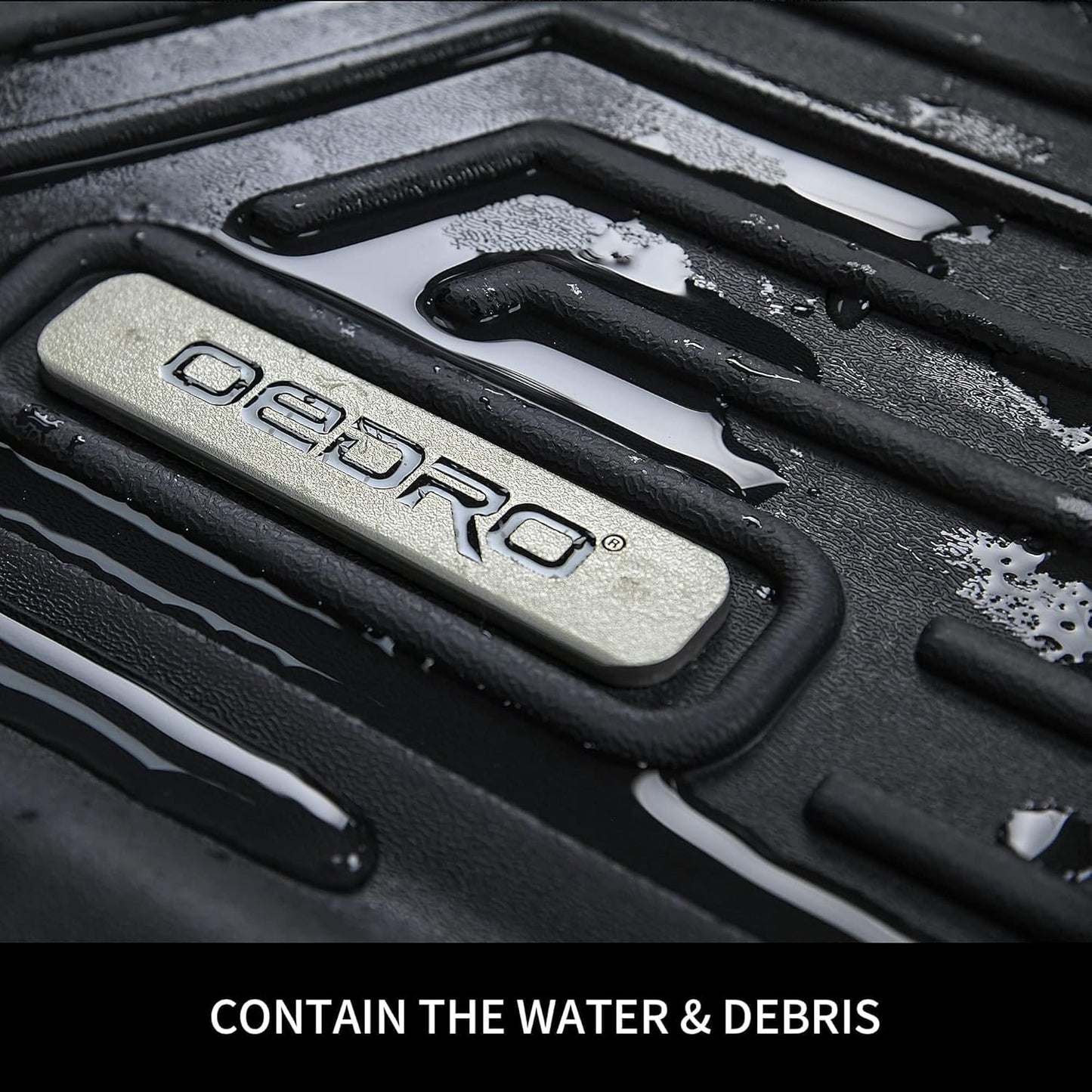 OEDRO Floor Mats Fit for 2017-2021 Nissan Titan / 2016-2021 Nissan Titan XD Crew Cab with 1st Row Bucket Seat, Unique Black TPE All-Weather Guard Includes 1st and 2nd Row: Full Set Liners