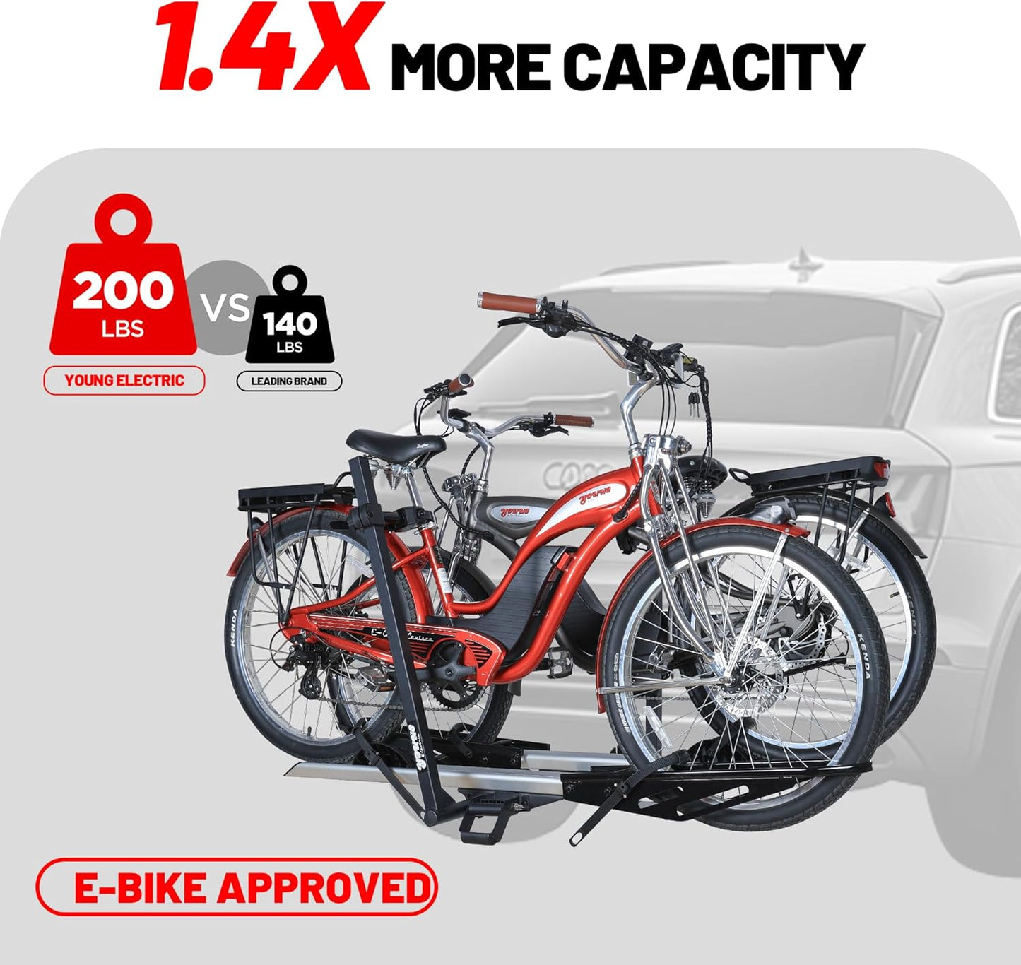 200 lbs. Hitch Mount Bike Rack, fits Cars, SUVs, RVs, Trailers with 2 Inch Receiver