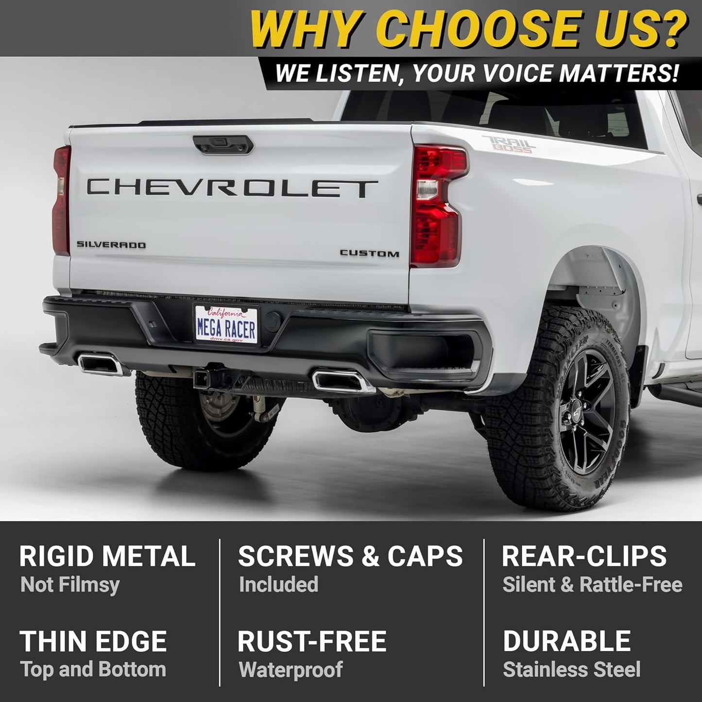 Premium Slim Matte Black License Plate Frame – 1 Pack, Rust-Free Stainless Steel & Rattle-Free, Street Legal, Universal with Screw Covers, Thin Edged Metal Front or Rear Car Tag Holder for Men & Women