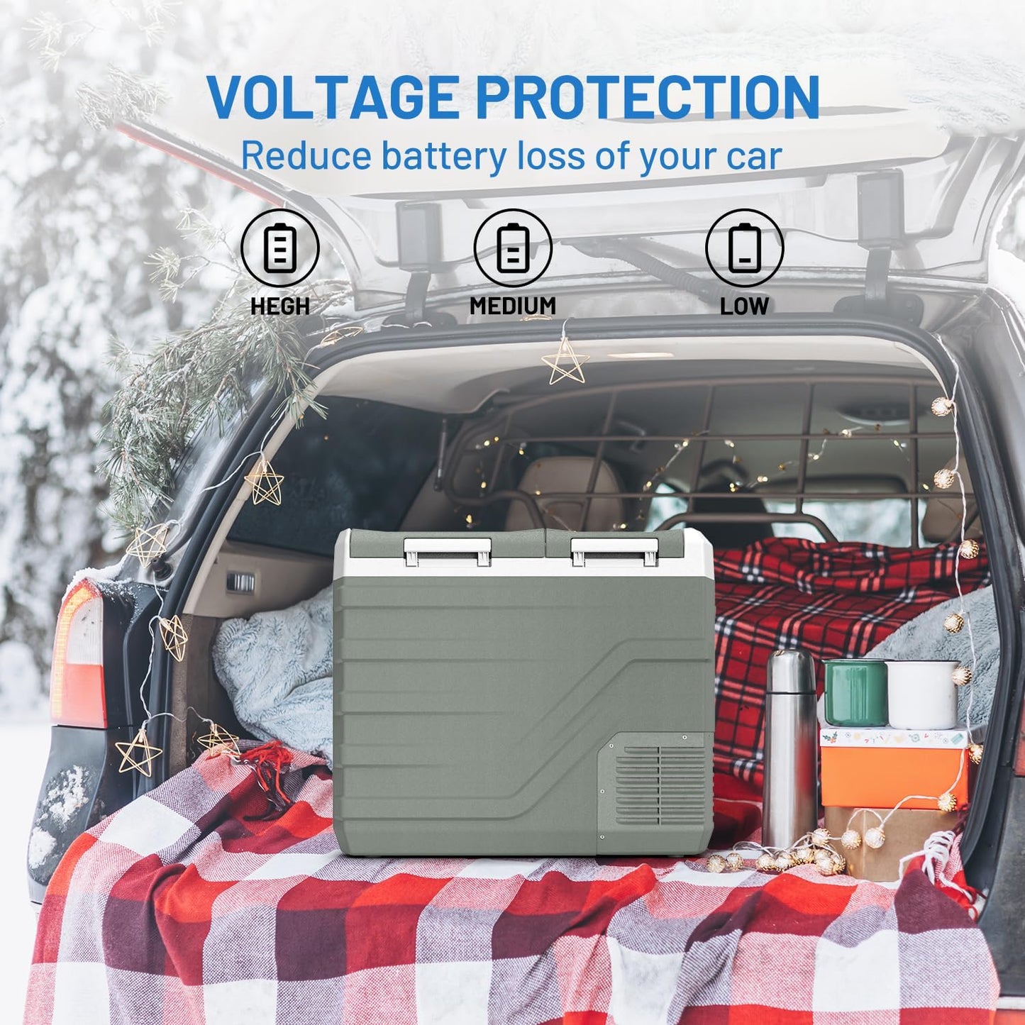 Alpicool 12 Volt Car Refrigerator Portable Refrigerator for Car 12V Refrigerator Dual Zone 41 Quarts Portable Fridge for Car (-4℉~68℉) 12V/24V Electric Car Cooler for Vehicle Camping RV Refrigerator