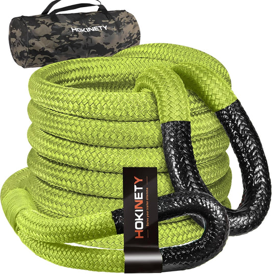 Kinetic Recovery Tow Rope 1-1/8" x20ft Offroad Snatch Strap 48000lbs Heavy Duty Towing Straps Kit for Trucks SUV UTV ATV Tractor Car Jeep - Solid ArmyGreen