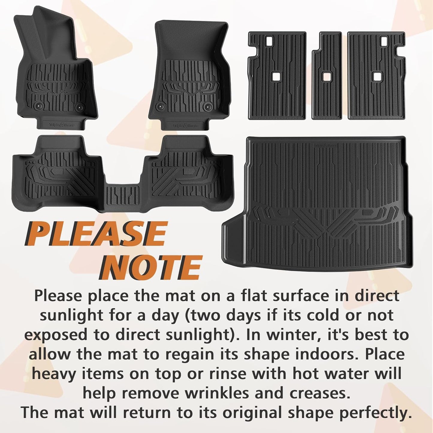 TripleAliners All Weather Liners Compatible with 2025 BMW X3 Accessories TPE Anti-Slip Odorless Custom Fit Floor Liners Rear Trunk Cargo Mat Seat Back Cover(Floor Mats & Trunk Mat & Backrest Mats)