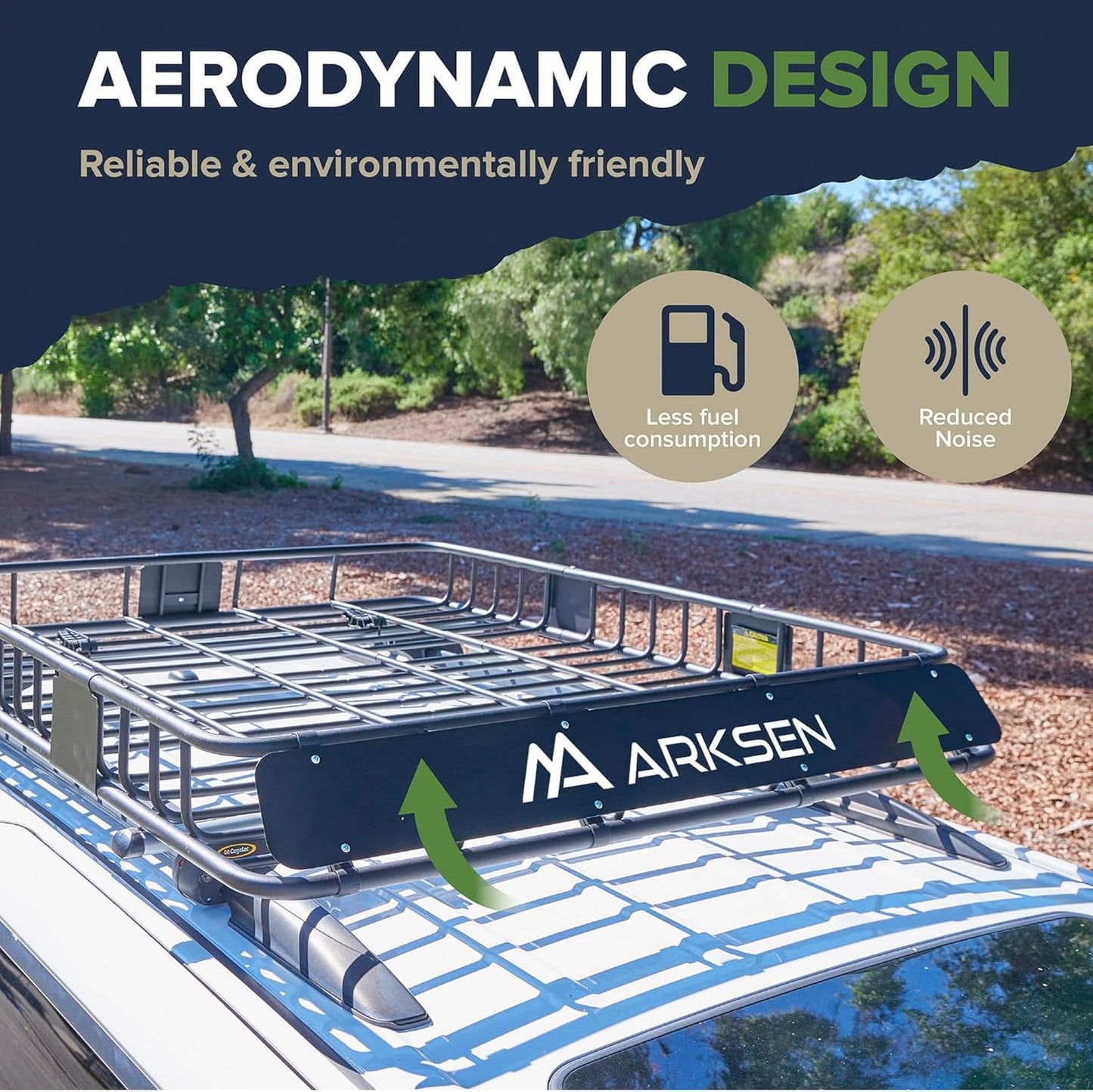 ARKSEN 64 x 39 x 6 Inch Universal 150LB Heavy Duty Roof Rack Cargo with Extension Car Top Luggage Holder Carrier Basket for SUV, Truck, & Car Steel Construction