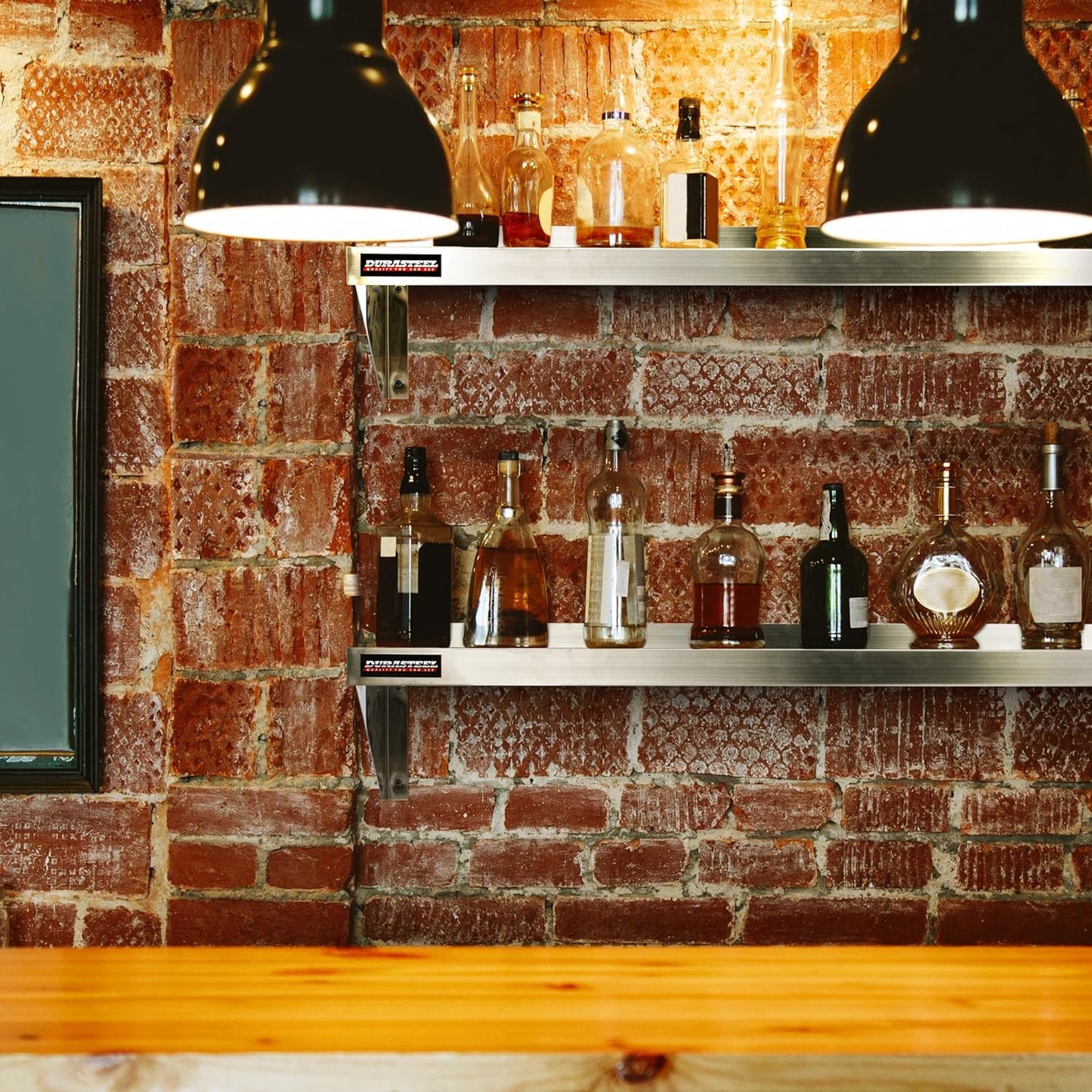 DuraSteel Stainless Steel Wall Shelf - 48" Wide x 12" Deep Commercial Grade - NSF Certified - Industrial Appliance Equipment (Restaurant, Bar, Home, Kitchen, Laundry, Garage and Utility Room)