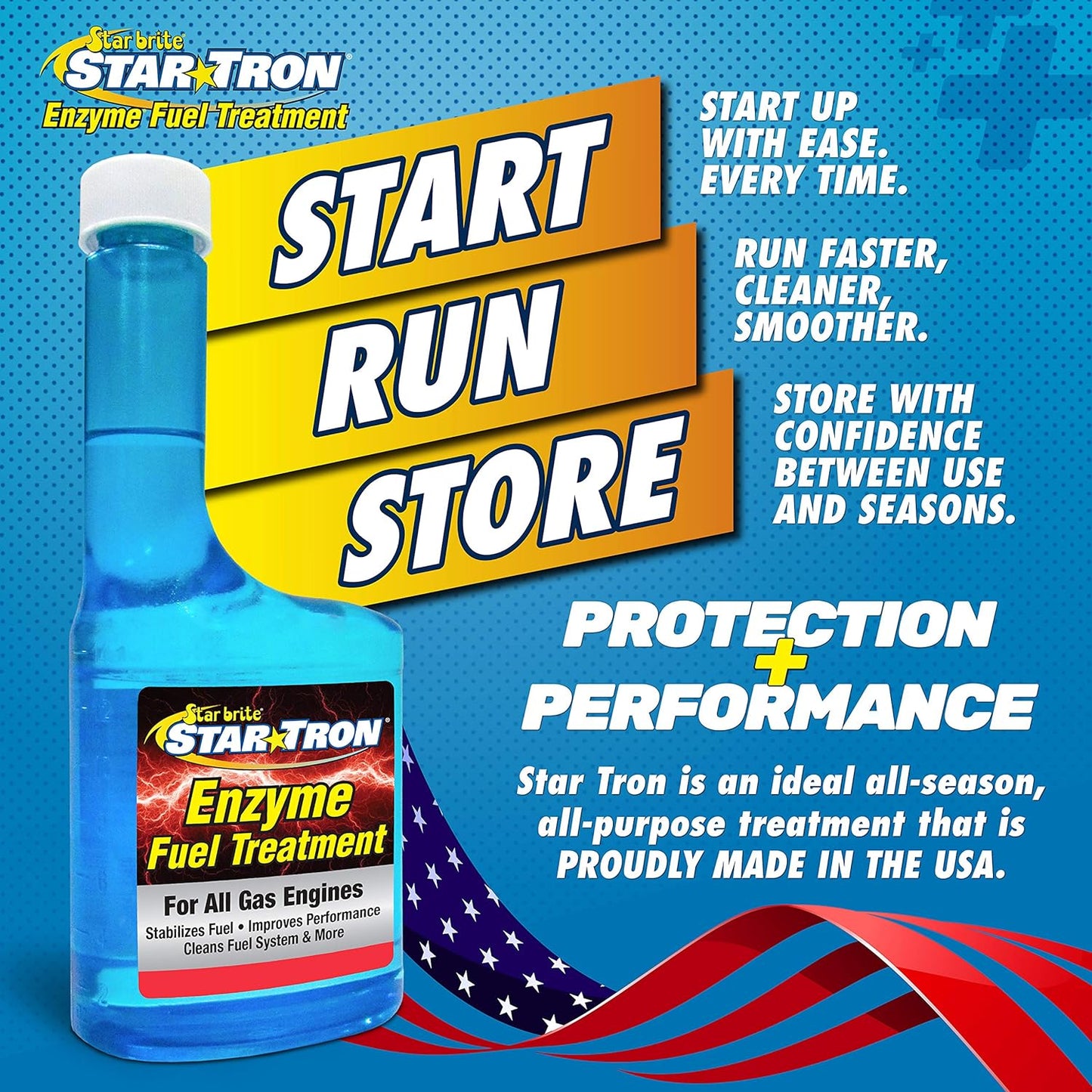 STAR BRITE Star Tron Enzyme Fuel Treatment - Concentrated Formula 32 Fl. Oz. – Treats up to 512 Gallons - Fuel Stabilizer & Treatment, Gasoline Stabilizer, Star Tron Marine Enzyme Fuel Treatment