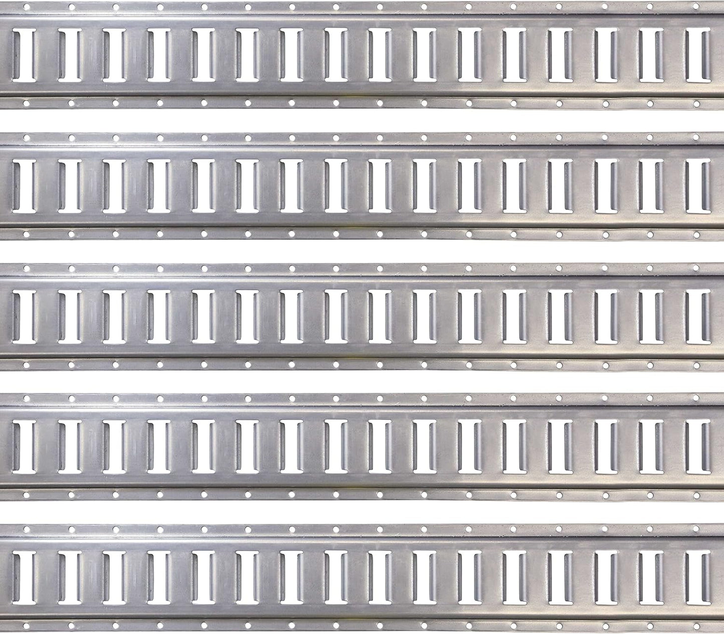 US Cargo Control E Track, Made in USA, 12 Gauge Steel 5 FT Galvanized E Track Rail (5-Pack) Horizontal ETrack Rails for Trailers, Garages, Cargo Vans, 6,000 Pounds Break Strength Per E-Track Slot