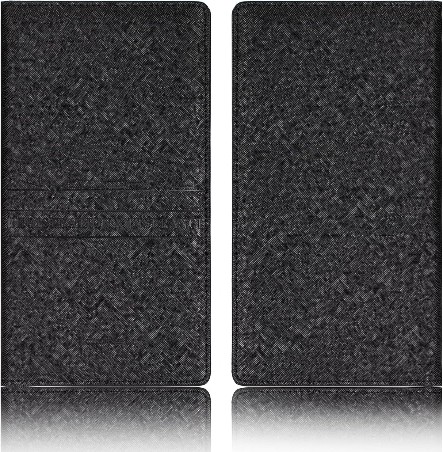 TOURSUIT Car Registration and Insurance Card Holder, Vehicle License Document Glove Box Compartment Organizer, Interior Car Accessories for Women Men Teens (Cross Black)