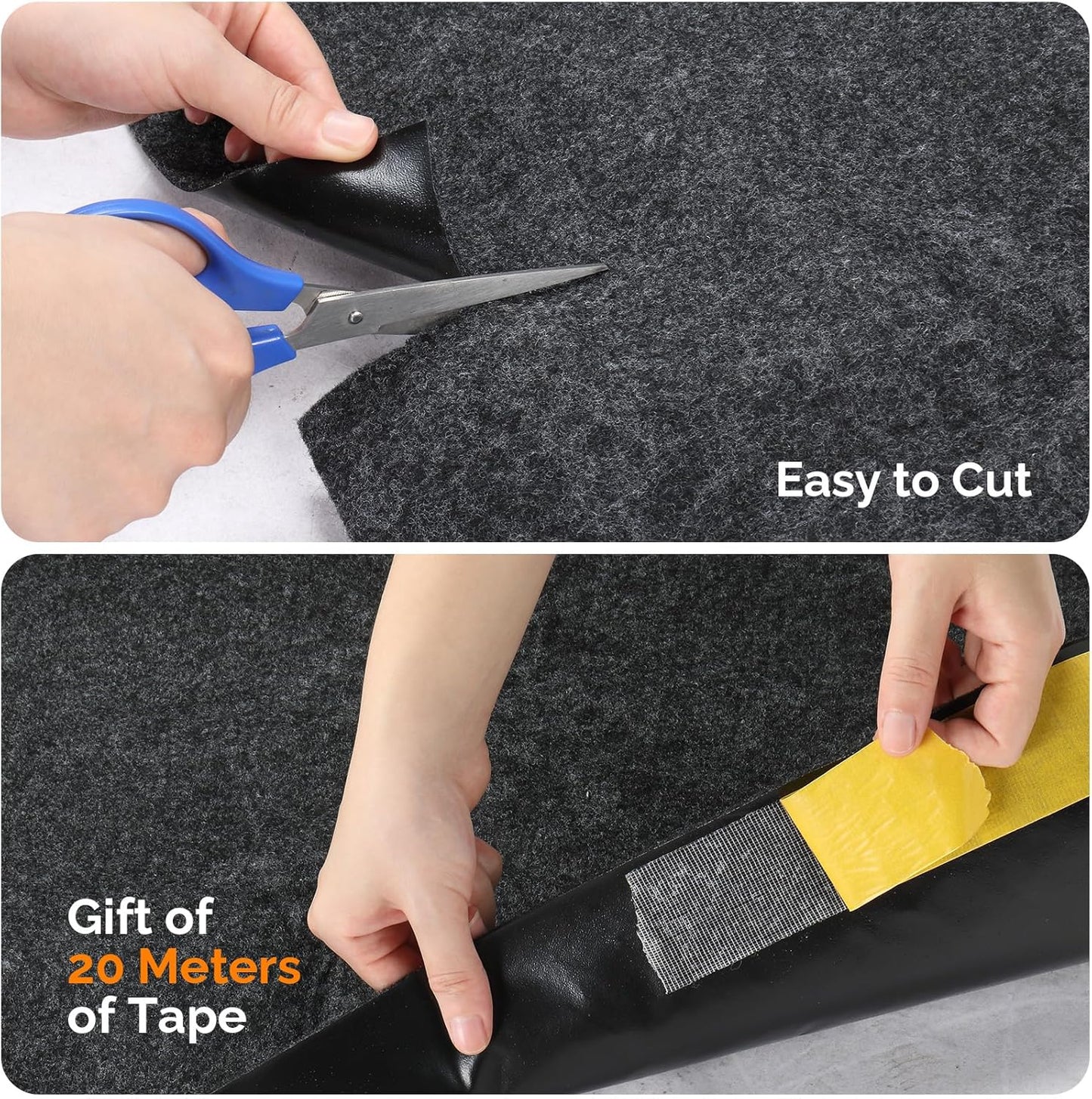 TUFFIOM 20' x 7'4" Oil Spill Mat with Tape,Garage Floor Mat for Under Car,Oil Absorbent Mat for Garage Waterproof,Oil Drip Change Parking Mat for Driveway,Reusable,Washable