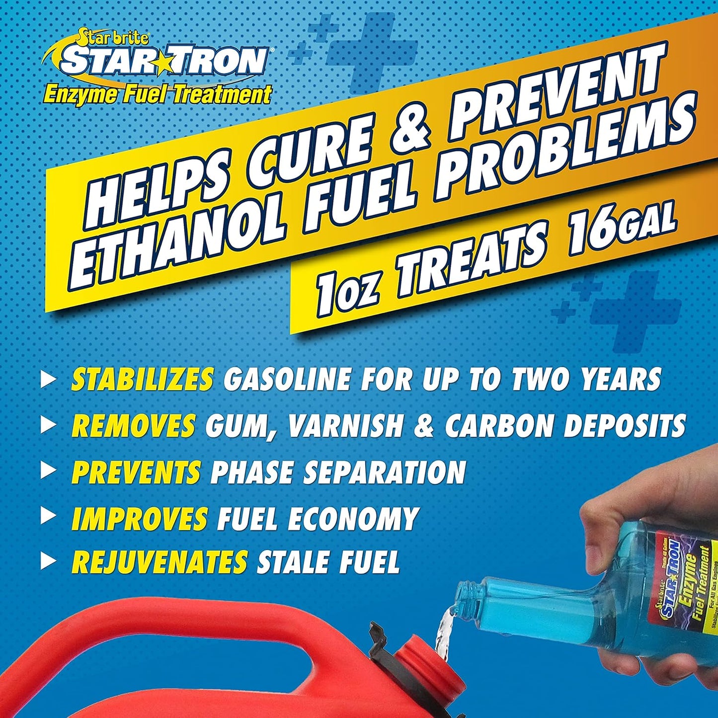 STAR BRITE Star Tron Enzyme Fuel Treatment - Concentrated Formula 32 Fl. Oz. – Treats up to 512 Gallons - Fuel Stabilizer & Treatment, Gasoline Stabilizer, Star Tron Marine Enzyme Fuel Treatment