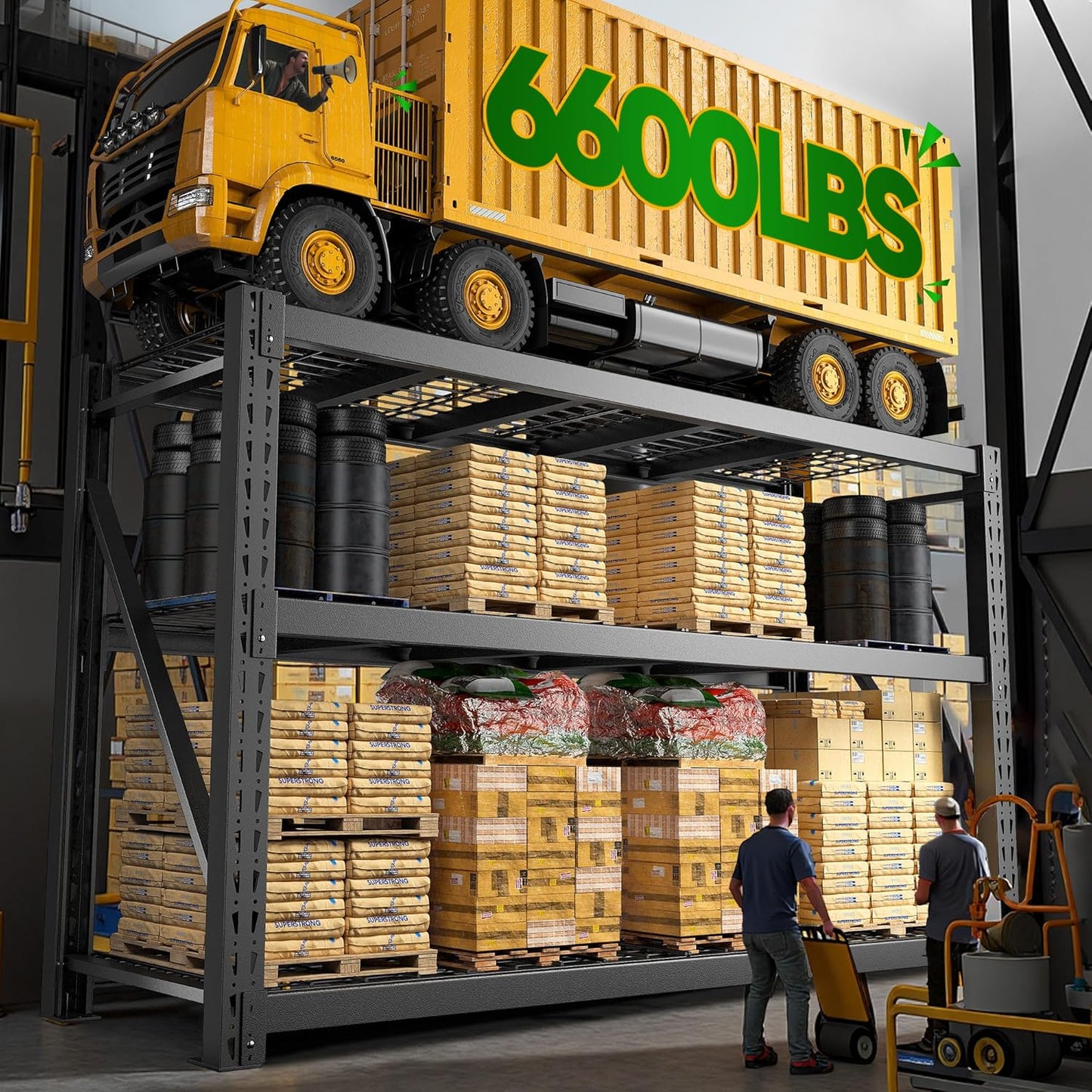 Bepatio 77" W Garage Shelving Storage Shelves, 3 Tier Metal Shelving Unit Heavy Duty for Storage, Adjustable Black Shelves for Commercial, Industrials, Garage, Basement, 77.2" W*23.7" D*66.2”H