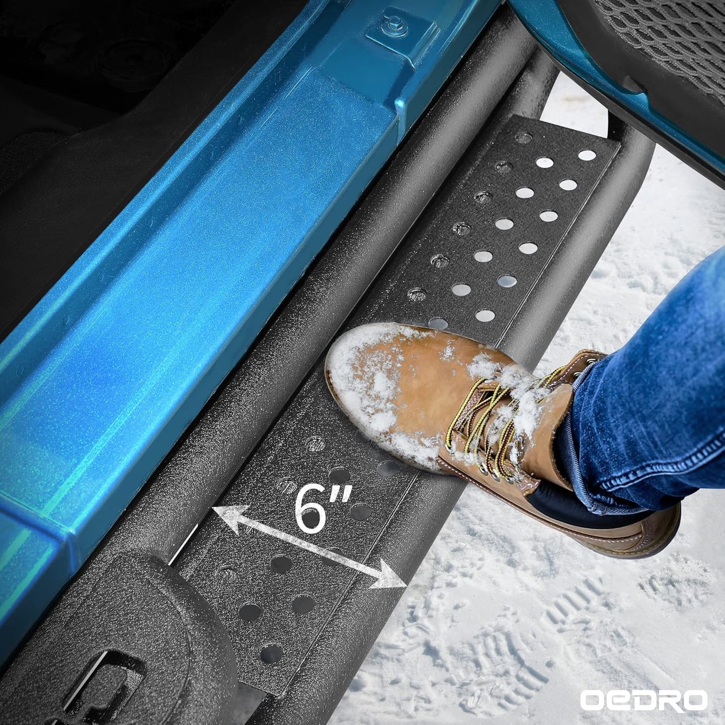 OEDRO Running Boards Compatible with 2019-2025 Chevy Silverado/GMC Sierra 1500, 2020-2025 2500HD 3500HD Crew Cab(Excl. 2019 1500 LD/Limited), Bolt-on Side Steps Steel Nerf Bars