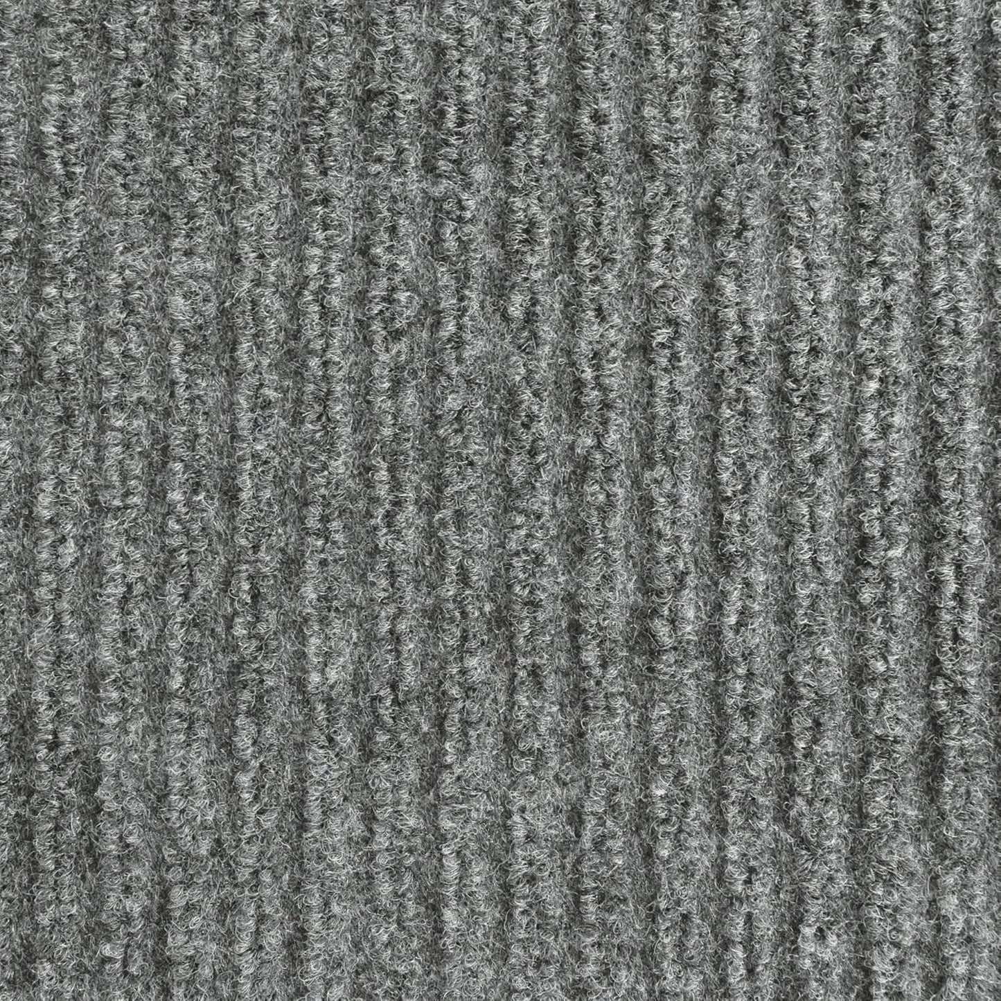 iCustomRug Spartan Weather Warrior Indoor/Outdoor Utility Ribbed Carpet Runner with Non-Slip Thermoplastic Rubber Backing, 3ft X 34ft in Grey
