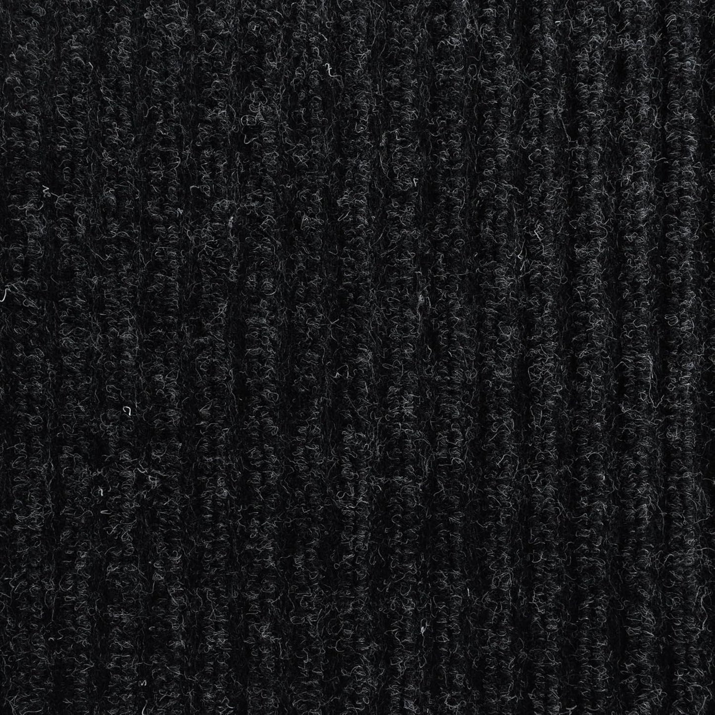 iCustomRug Spartan Weather Warrior Indoor/Outdoor Utility Ribbed Carpet Runner with Non-Slip Thermoplastic Rubber Backing, 28in X 44ft in Black
