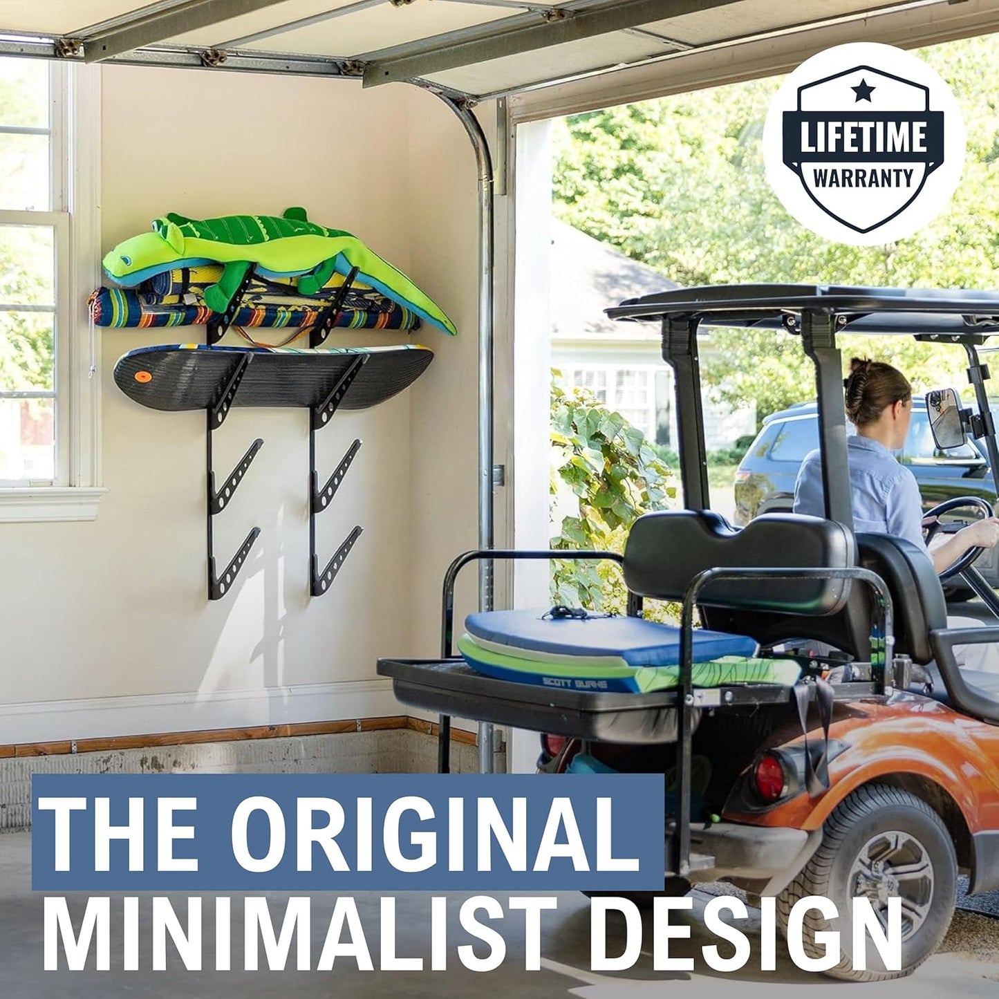 StoreYourBoard Beach Chair and Umbrella Wall Storage Rack, Metal Adjustable 4 Level Beach Gear Hanger, Garage and Home Organizer, Heavy Duty Beach Chair Rack Holds up to 100 lbs