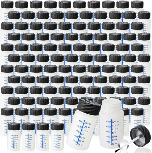 Mumufy 180 Pcs Paint Touch up Paint Bottles with Brush and Lid Empty Touch up Paint Bottle with Paint Mixing Balls 2 oz Fluid Capacity Leftover Paint Container for Car Scratches Repair (Black,Blue)