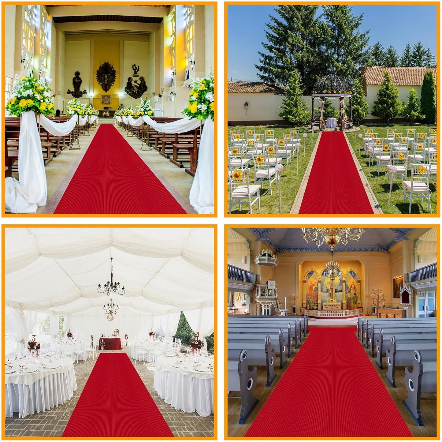 Ottomanson 2' x 50' Hallway Runner with Scraper Pile - Extra Durable Non-Slip Rug Mat for Indoor & Outdoor Use - Ideal for Kitchen, Entryway, Patio & Garage - High-Traffic Carpet, Red